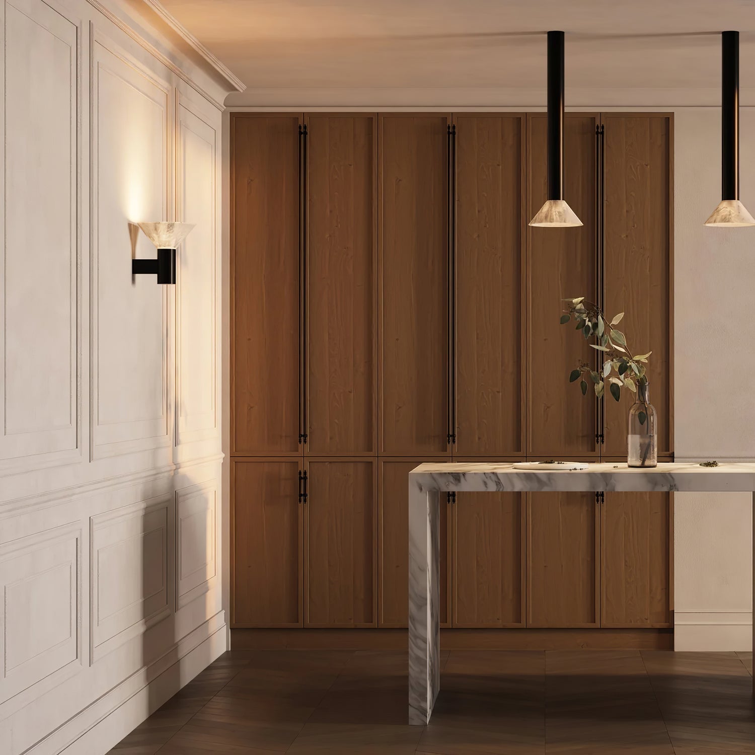 Rino Cone Alabaster Wall Light-Neutral Decor