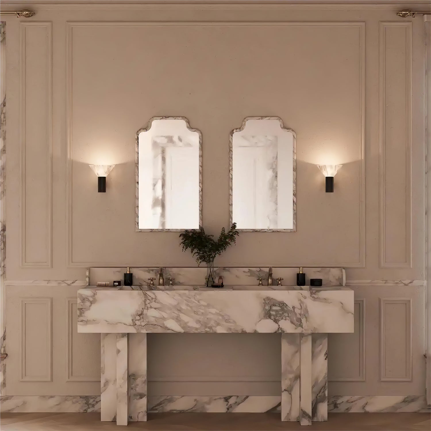 Eurnoria Cone Alabaster Wall Light-Neutral Decor