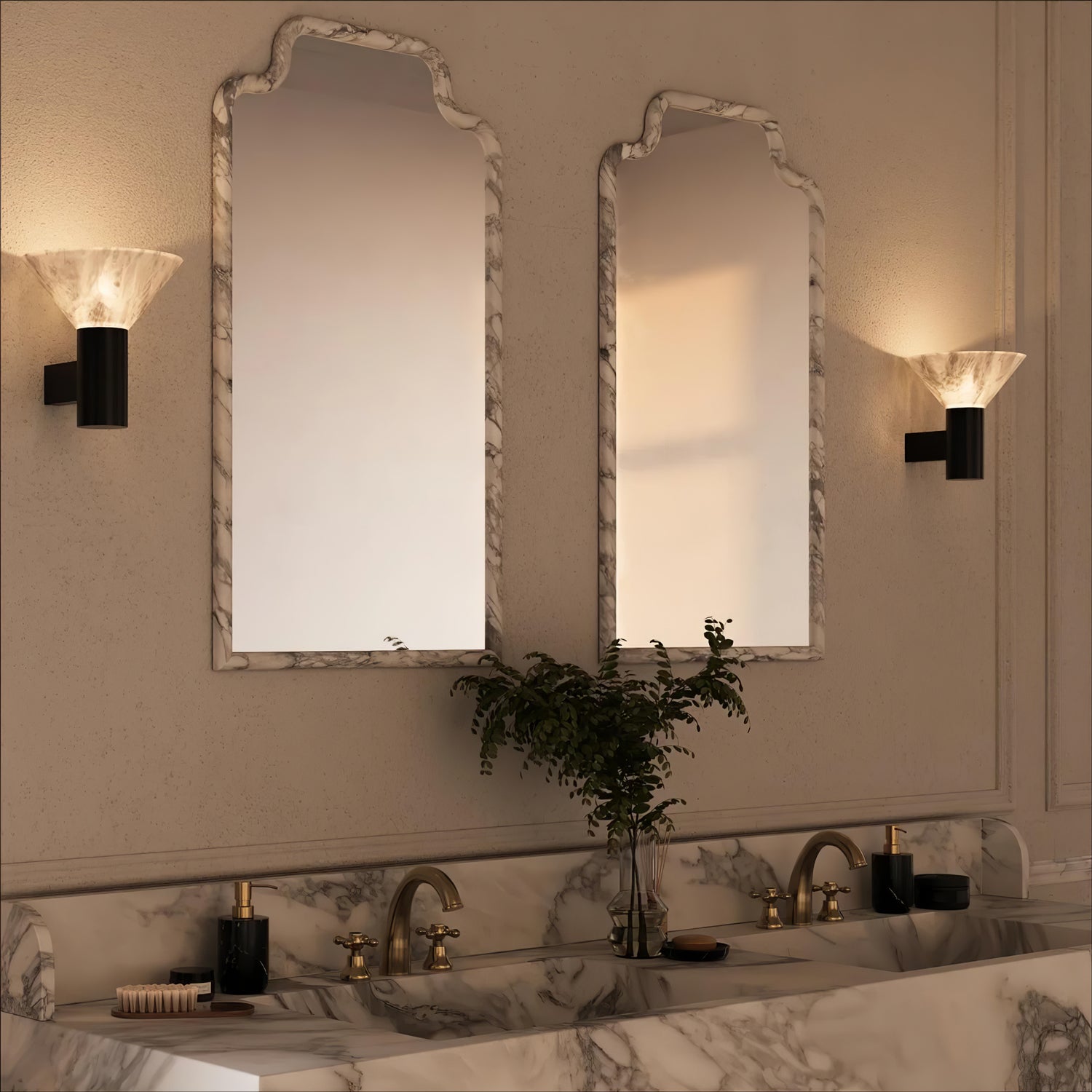 Eurnoria Cone Alabaster Wall Light-Neutral Decor