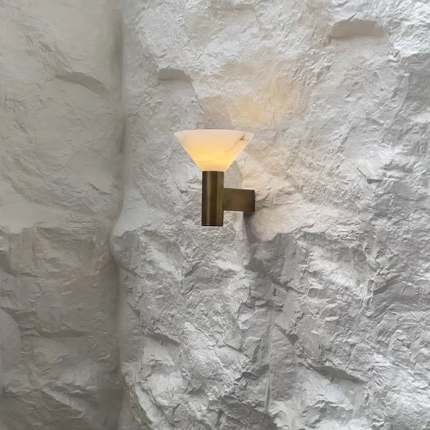 Eurnoria Cone Alabaster Wall Light-Neutral Decor