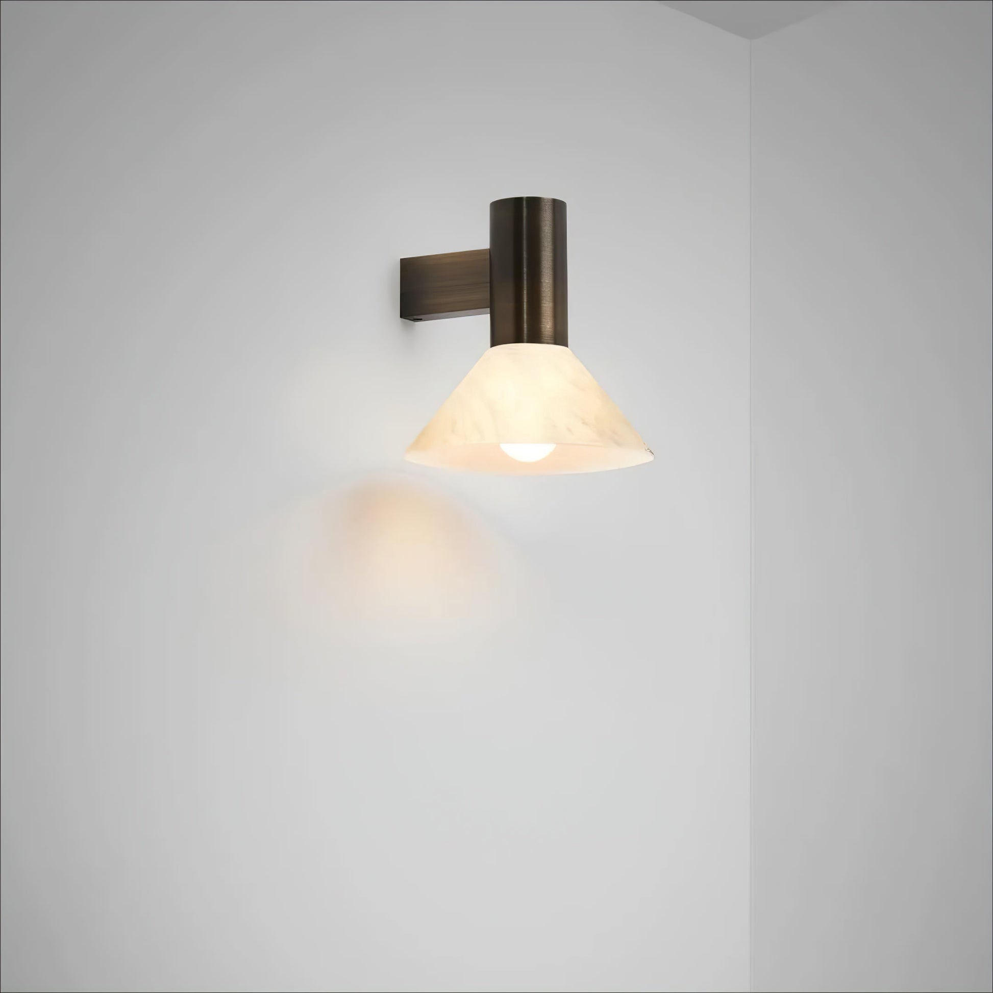 Eurnoria Cone Alabaster Wall Light-Neutral Decor
