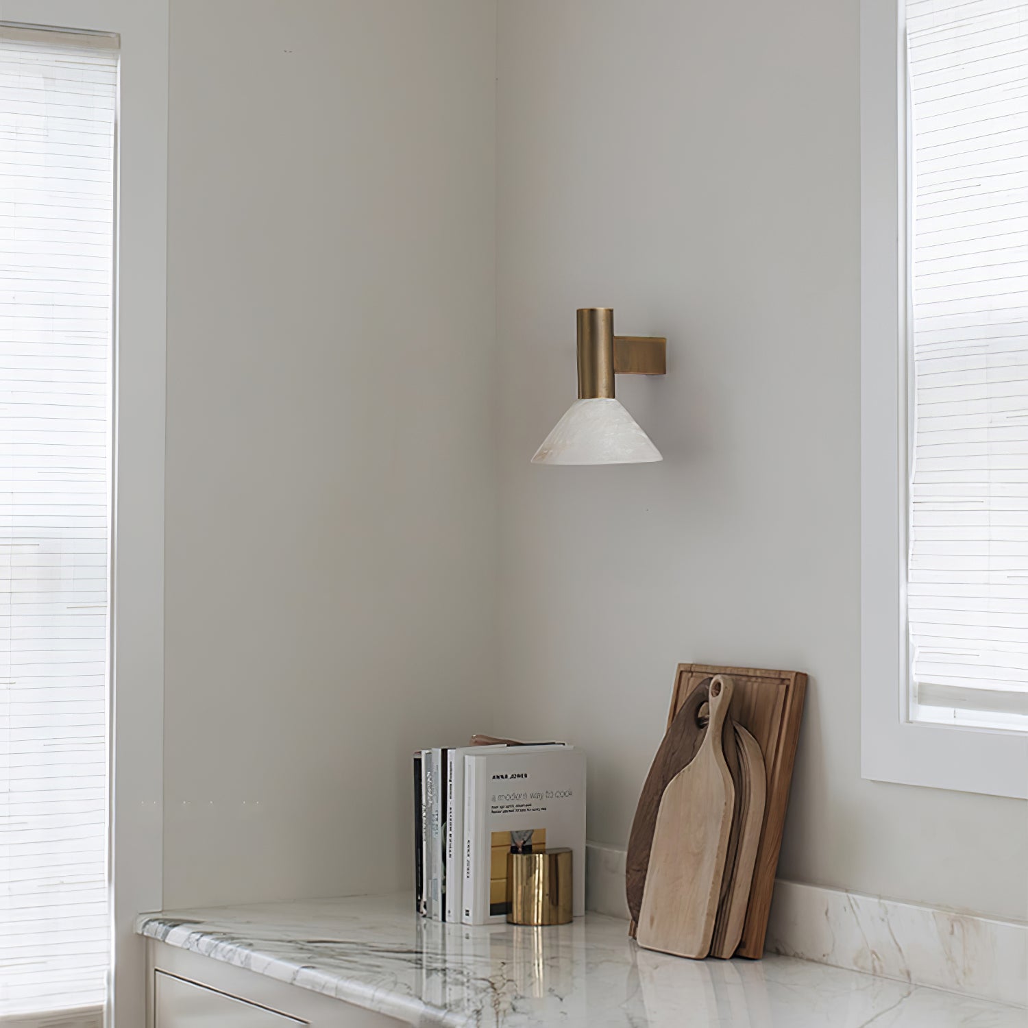 Rino Cone Alabaster Wall Light-Neutral Decor