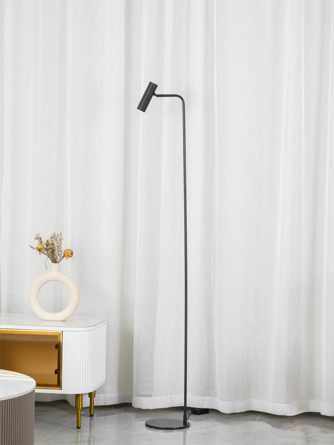 Nirixa Brass Industrial Floor Lamp-Neutral Decor