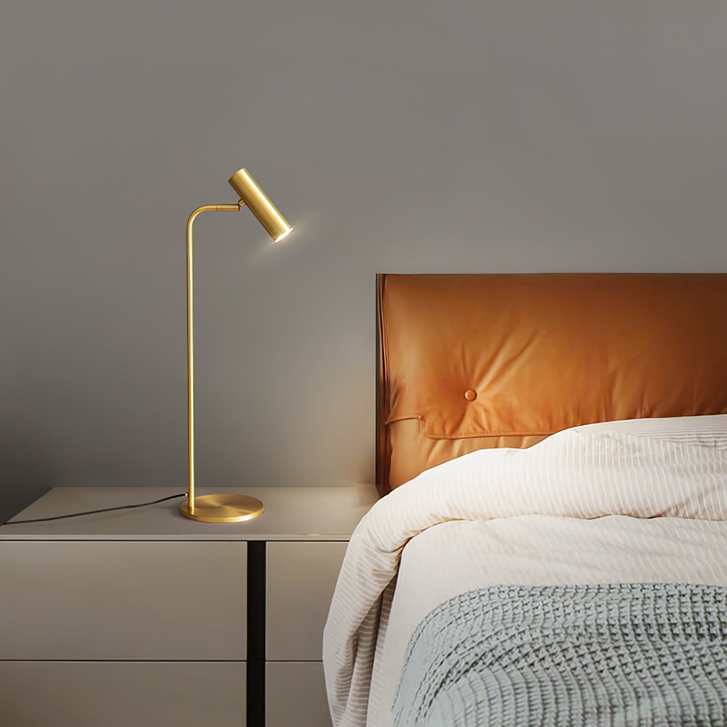 Briona Brass Industrial Table Lamp-Neutral Decor