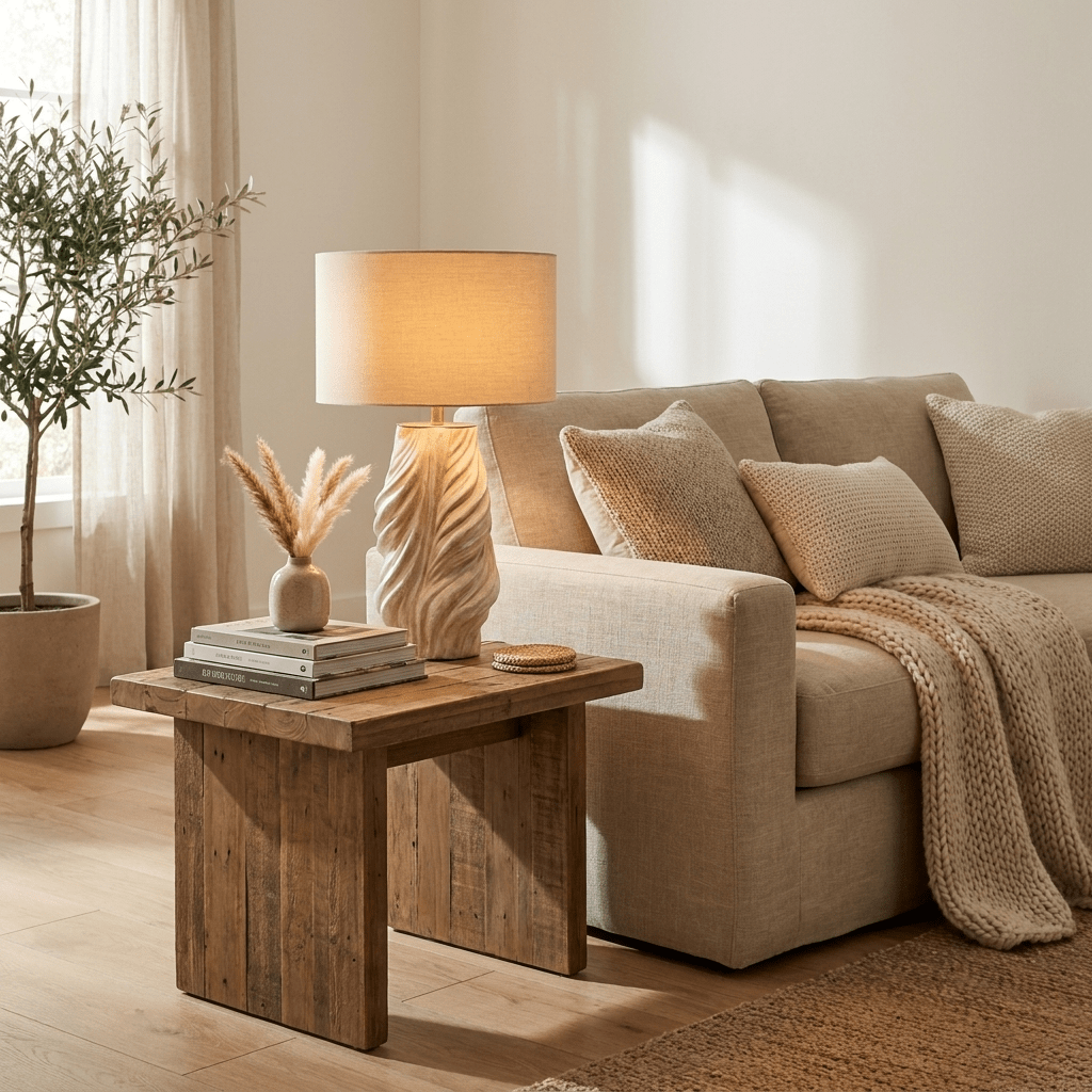 Tortile Twisted Ceramic Table Lamp-Neutral Decor