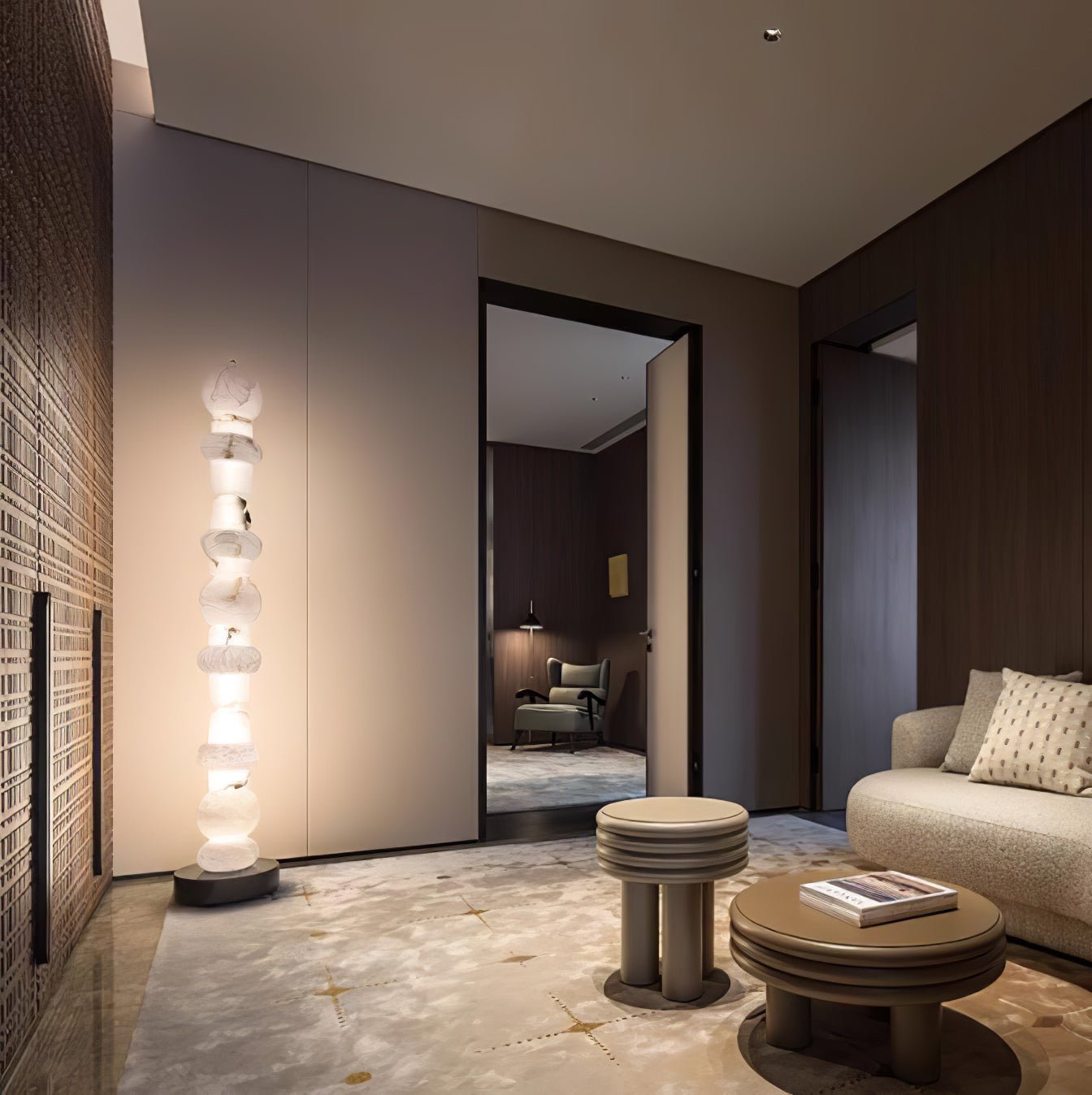 Nostix Alabaster Floor Lamp-Neutral Decor