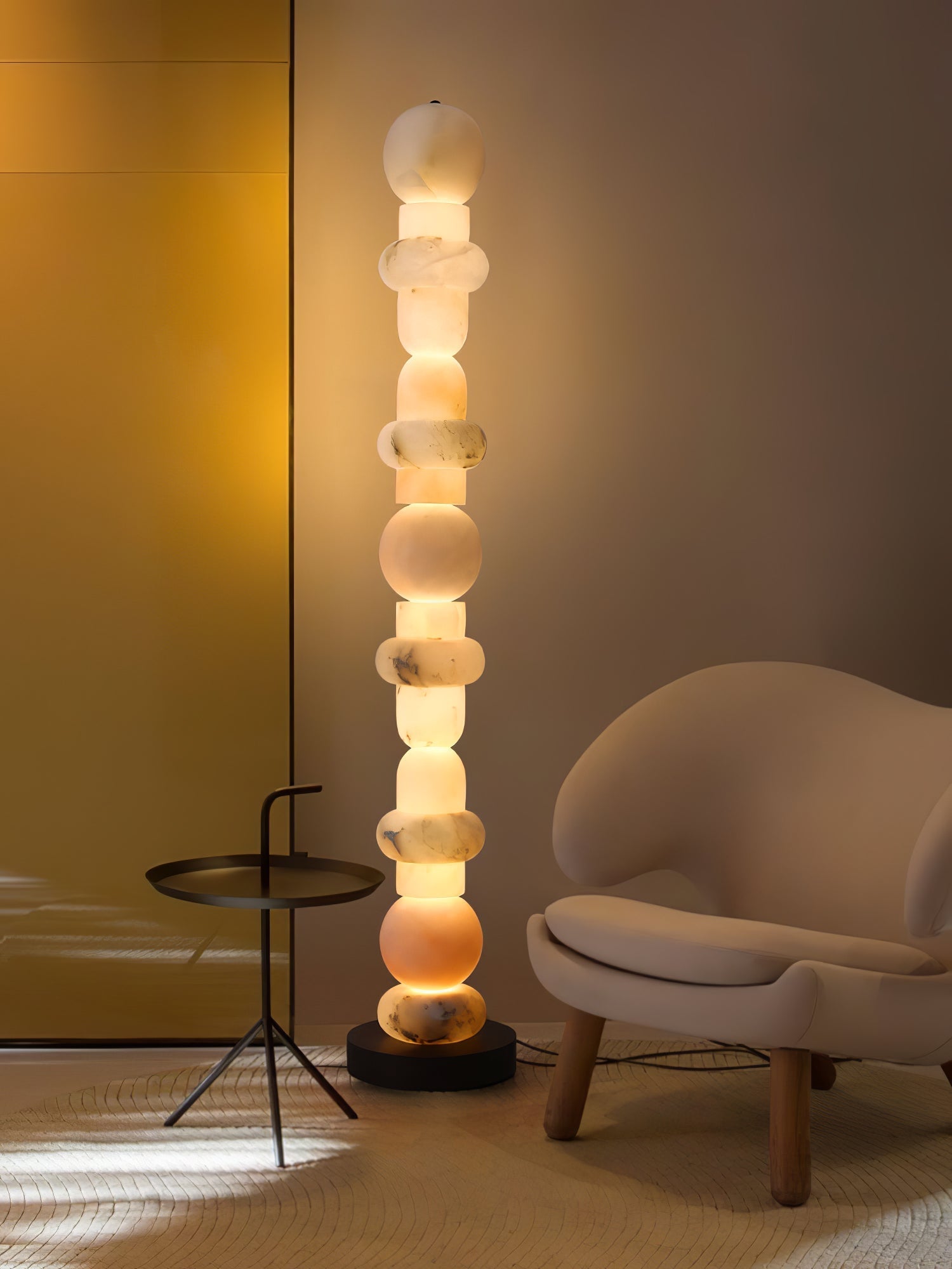 Nostix Alabaster Floor Lamp-Neutral Decor