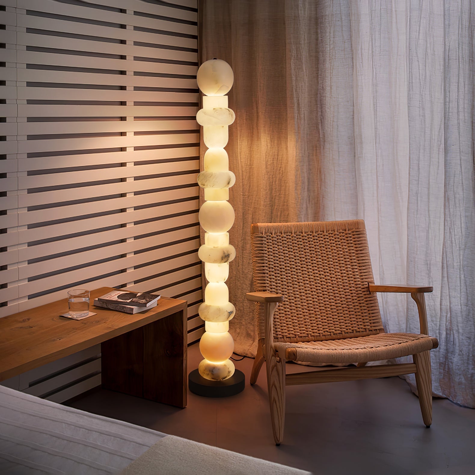 Nostix Alabaster Floor Lamp-Neutral Decor