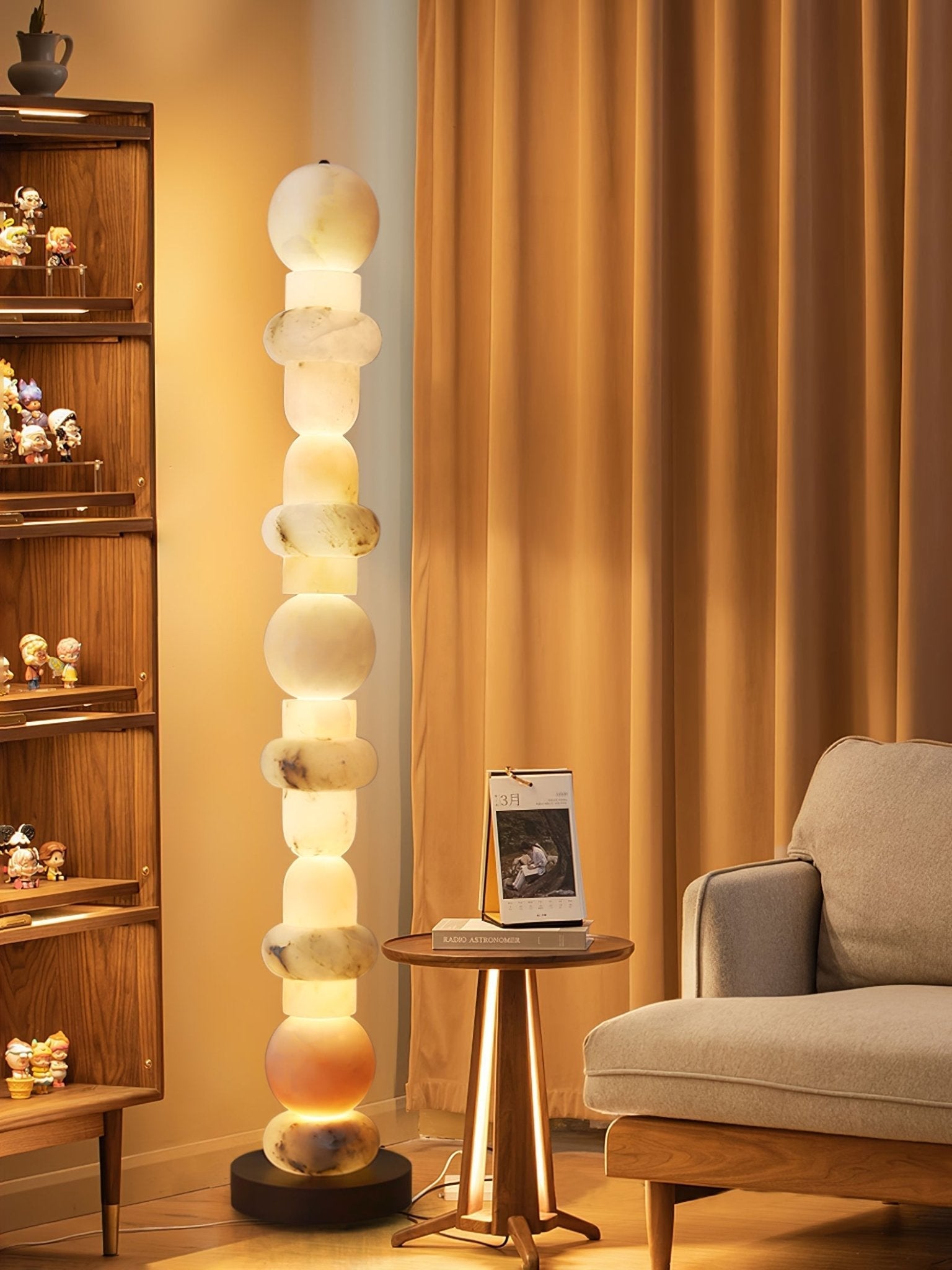 Nostix Alabaster Floor Lamp-Neutral Decor