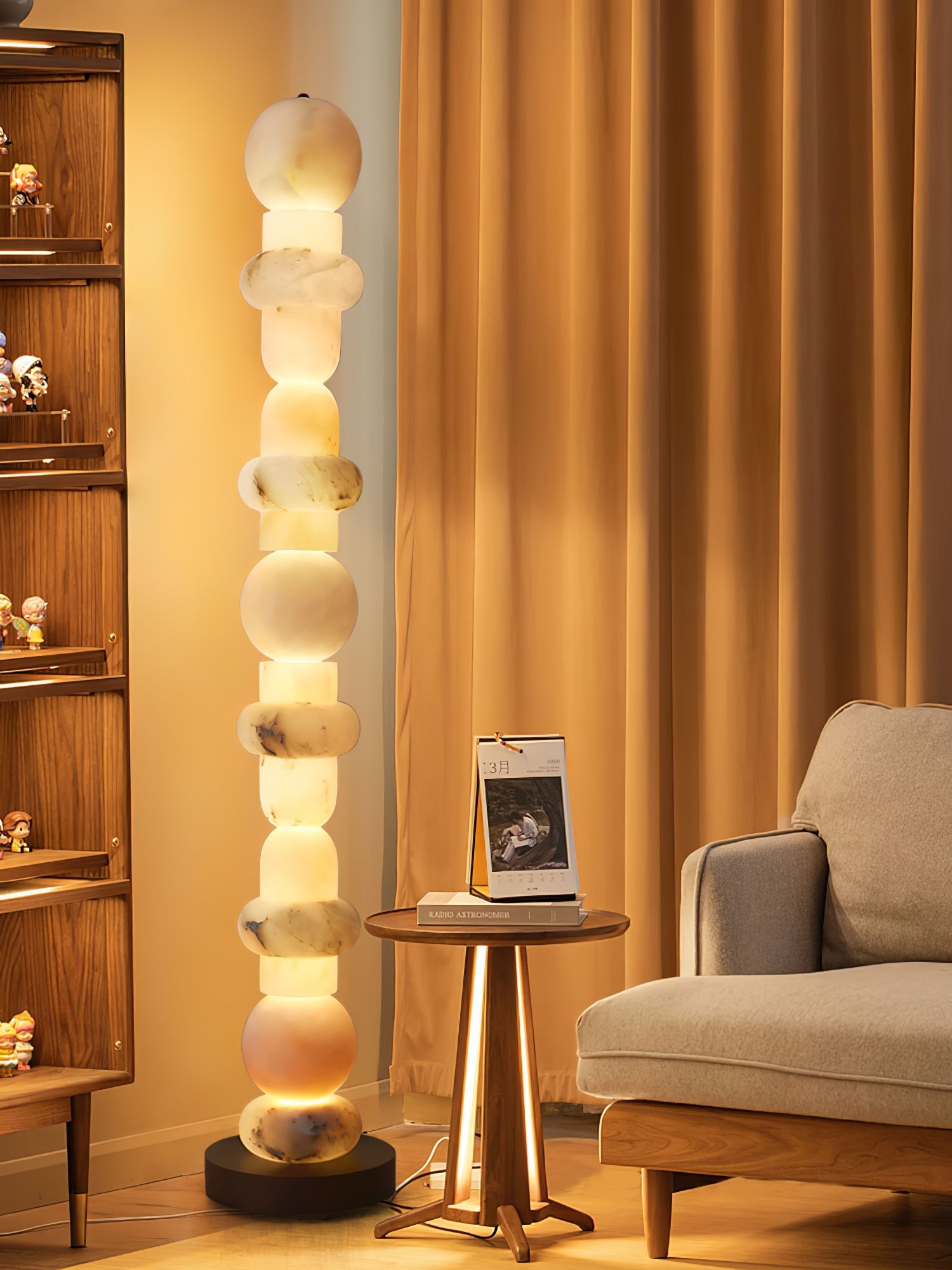 Nostix Alabaster Floor Lamp-Neutral Decor