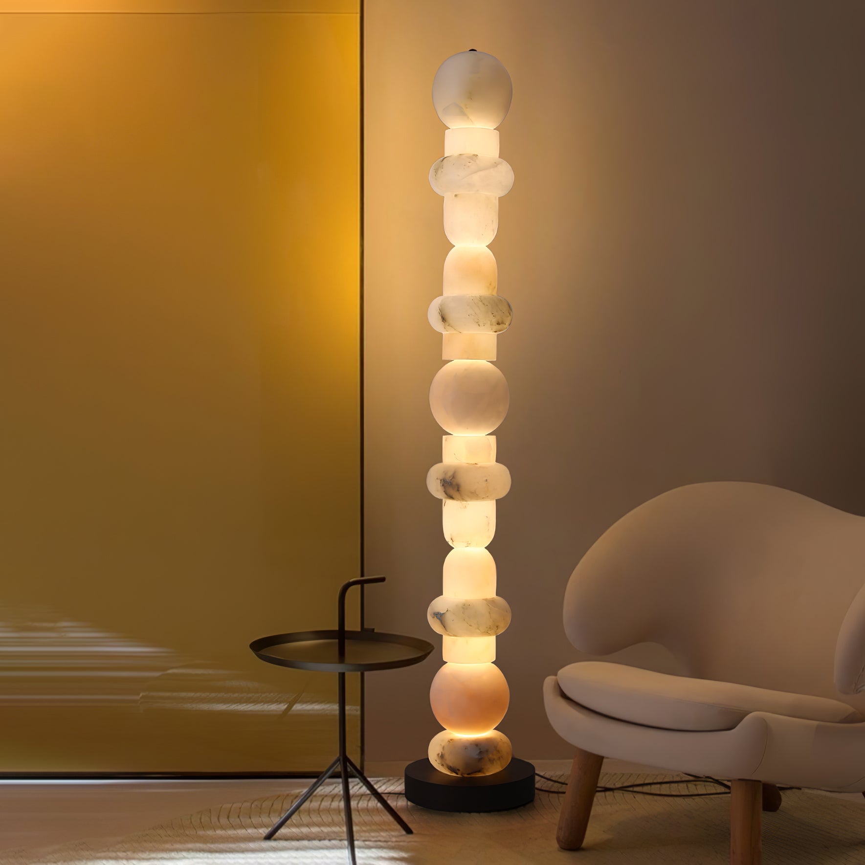 Nostix Alabaster Floor Lamp-Neutral Decor
