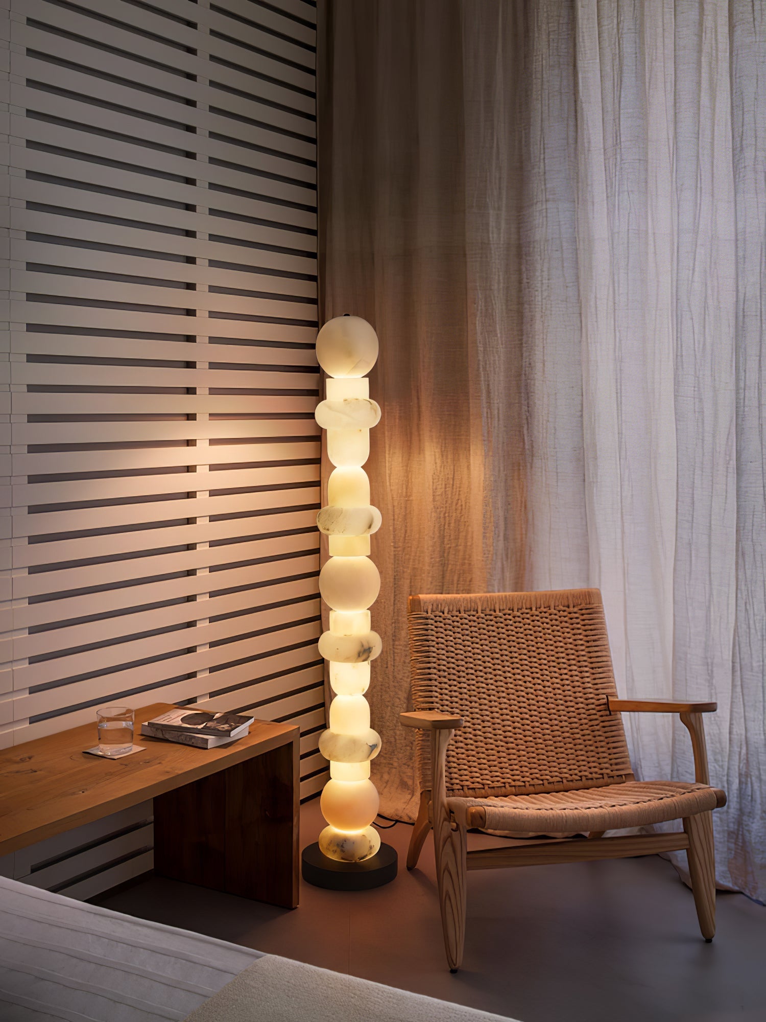Nostix Alabaster Floor Lamp-Neutral Decor
