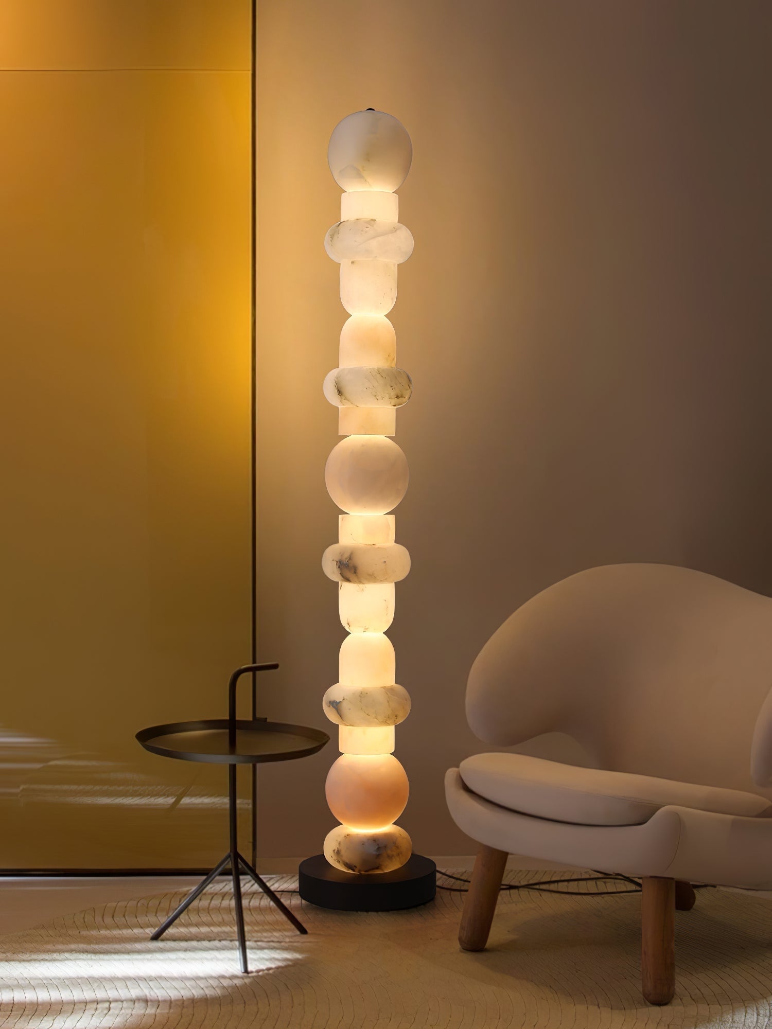 Nostix Alabaster Floor Lamp-Neutral Decor