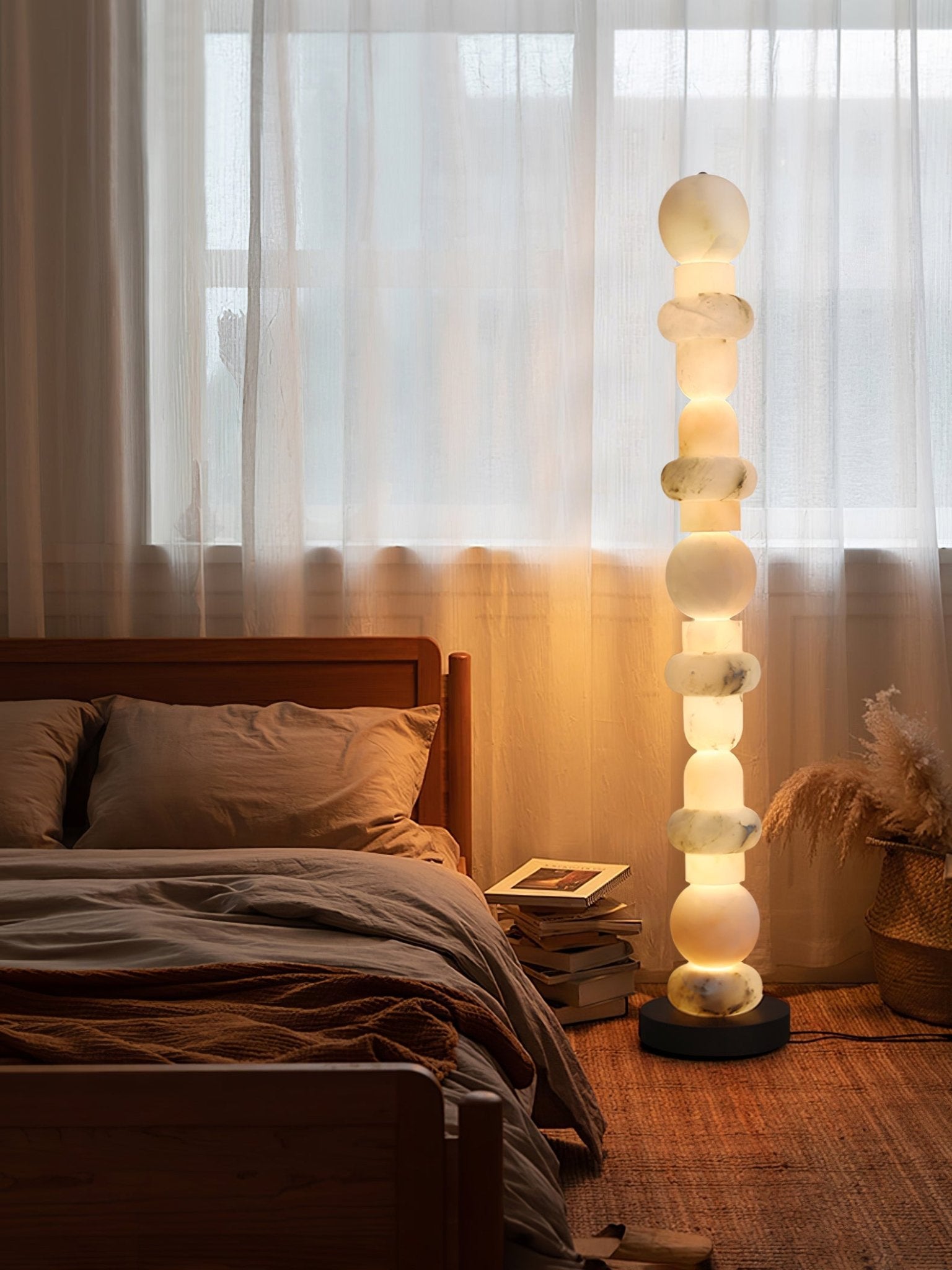 Nostix Alabaster Floor Lamp-Neutral Decor