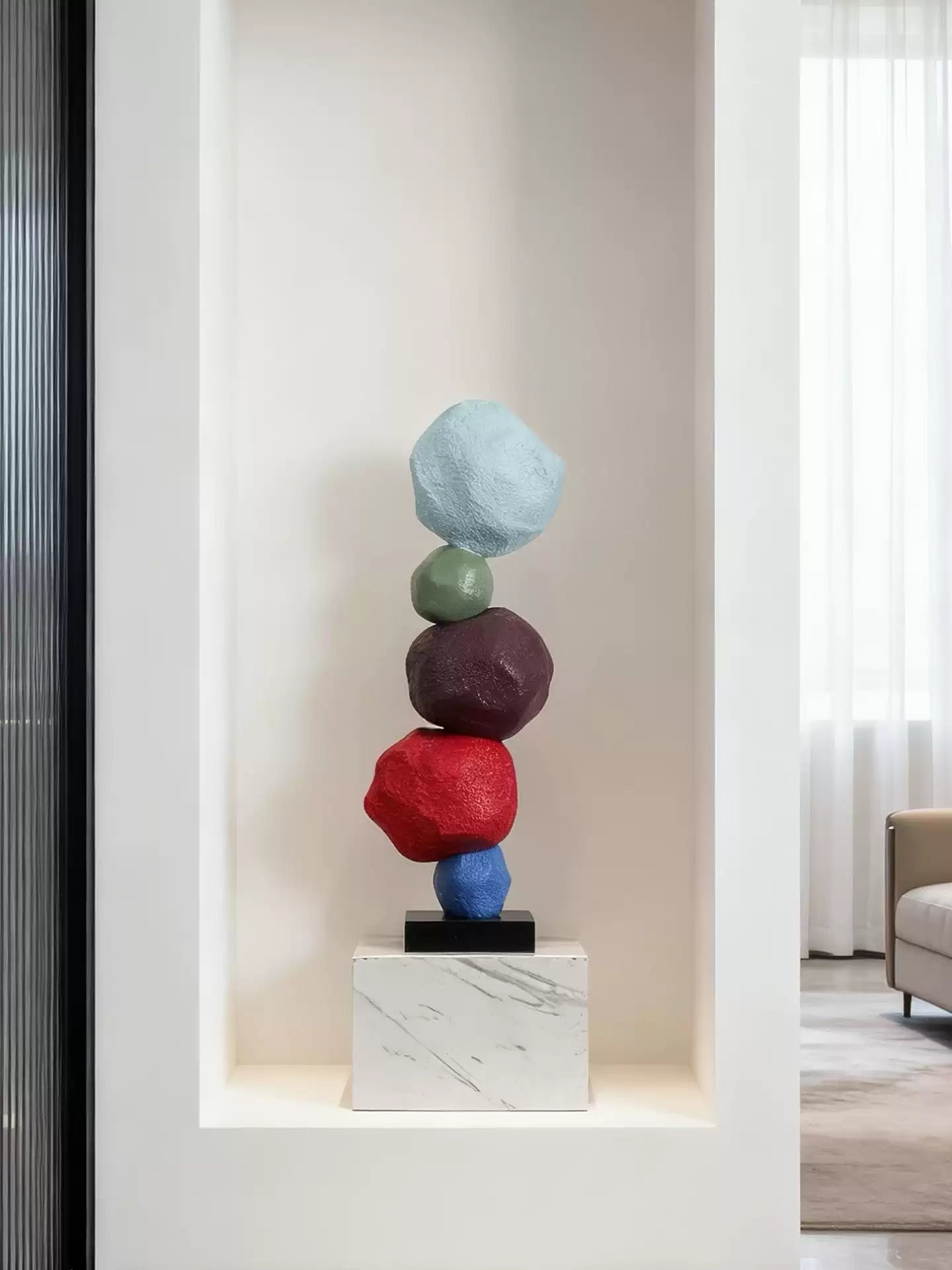 Totem Balance Art Sculpture-Neutral Decor