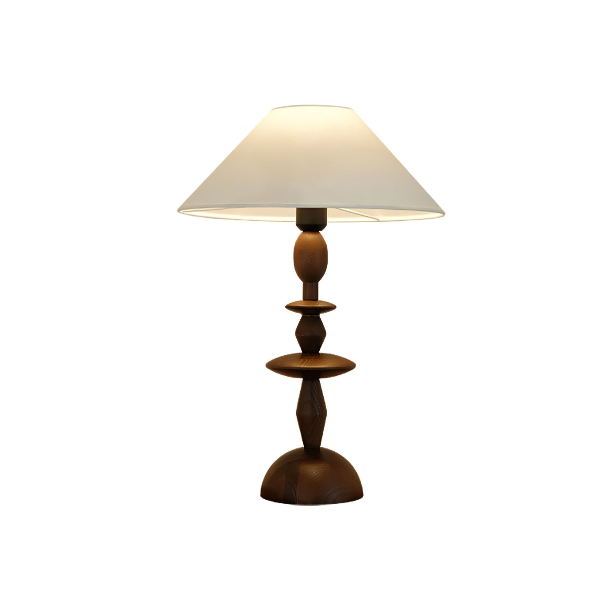 Halenir Wood Fabric Table Lamp-Neutral Decor