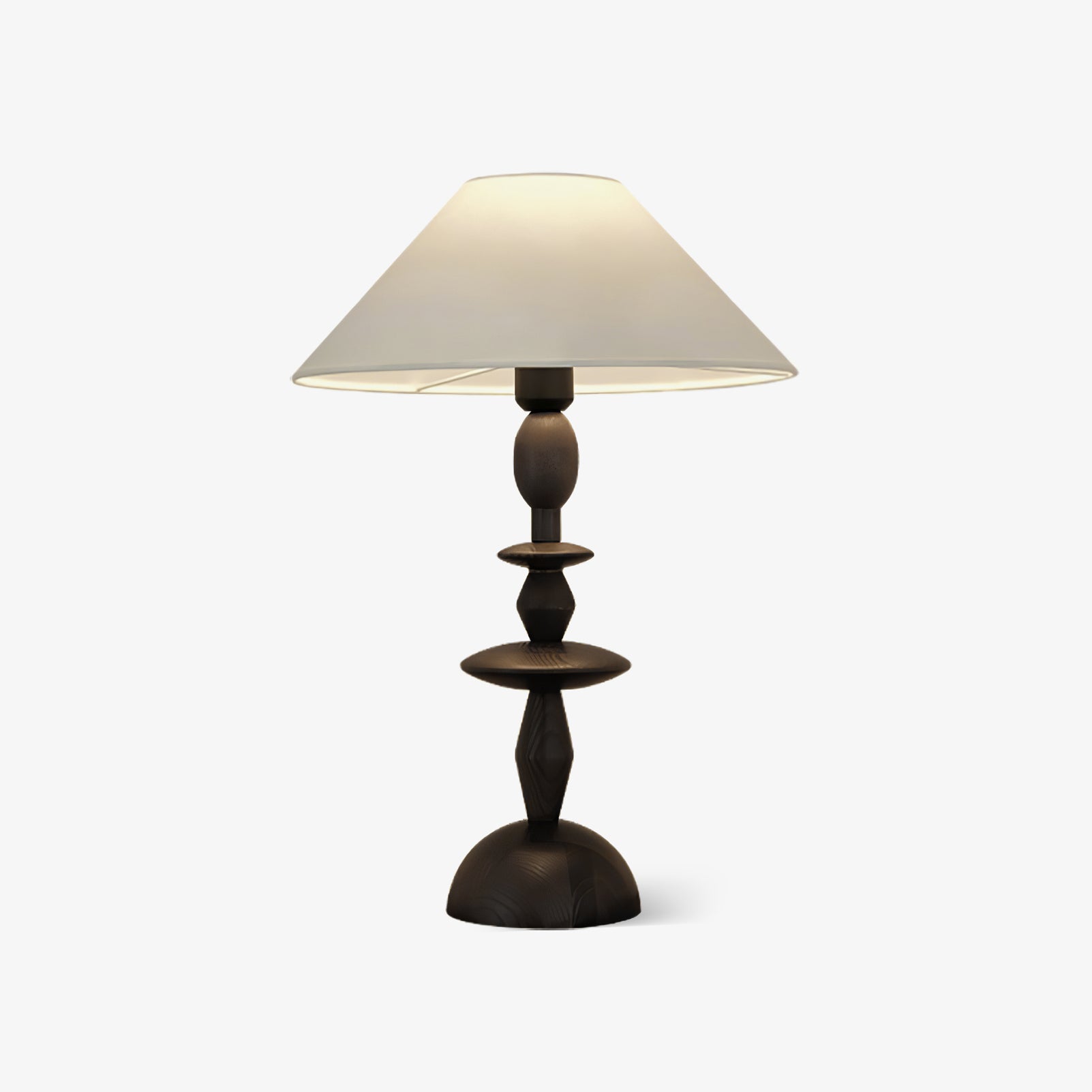 Halenir Wood Fabric Table Lamp-Neutral Decor