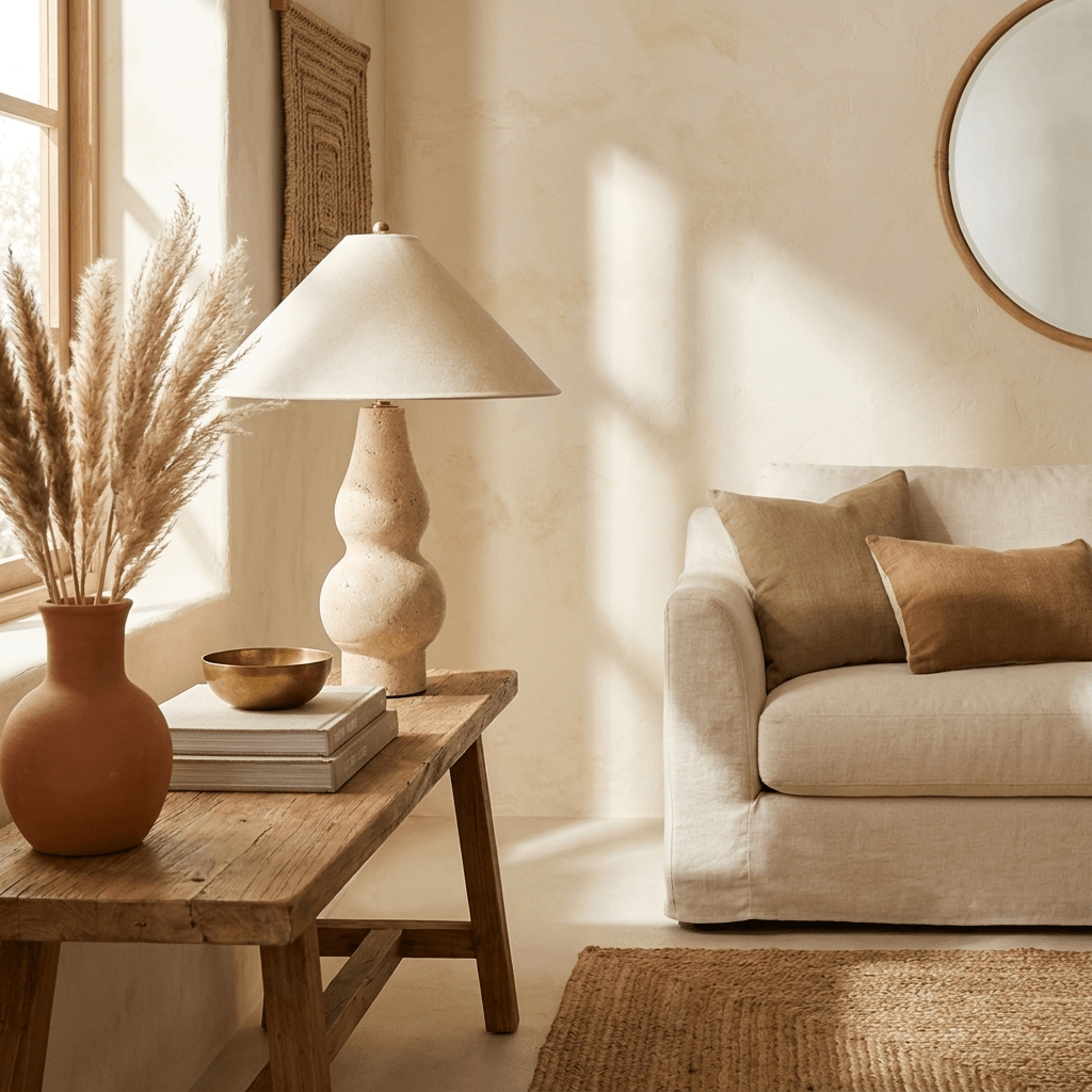 Tovelle Yellow Travertine Table Lamp-Neutral Decor