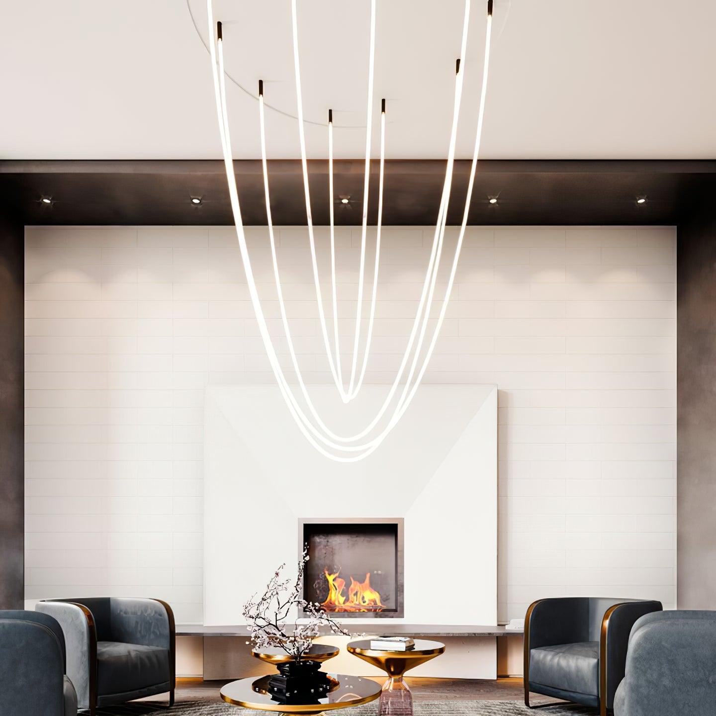 Fenris Pendant Lamp Flexible Curve Silicone Brass-Neutral Decor