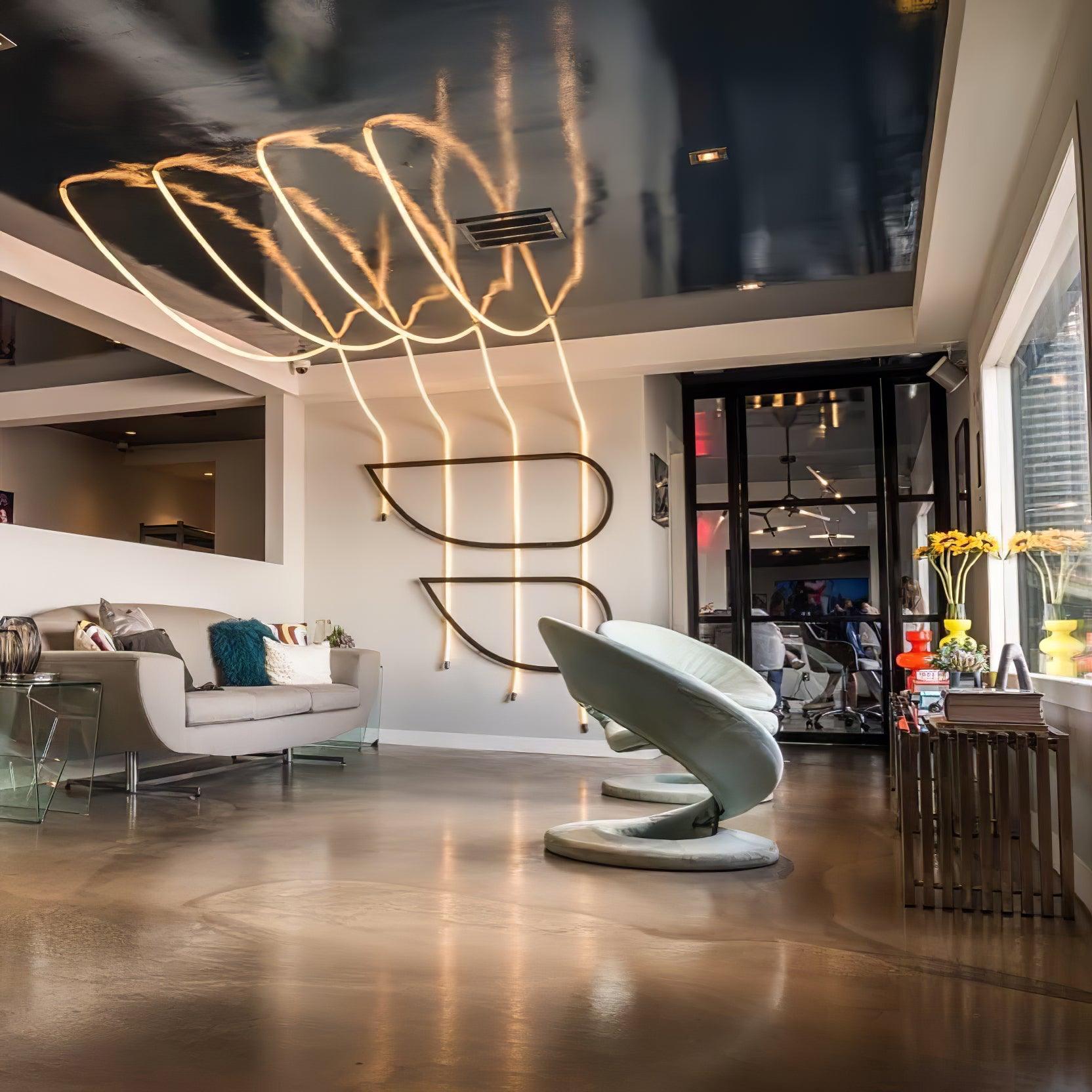 Fenris Pendant Lamp Flexible Curve Silicone Brass-Neutral Decor