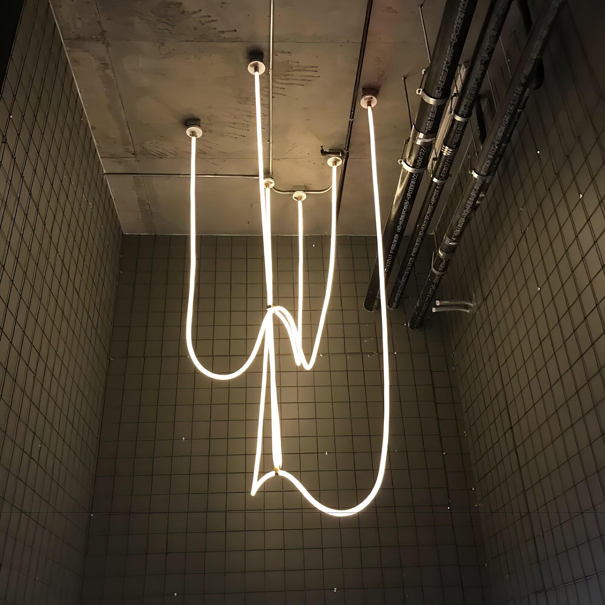 Fenris Pendant Lamp Flexible Curve Silicone Brass-Neutral Decor