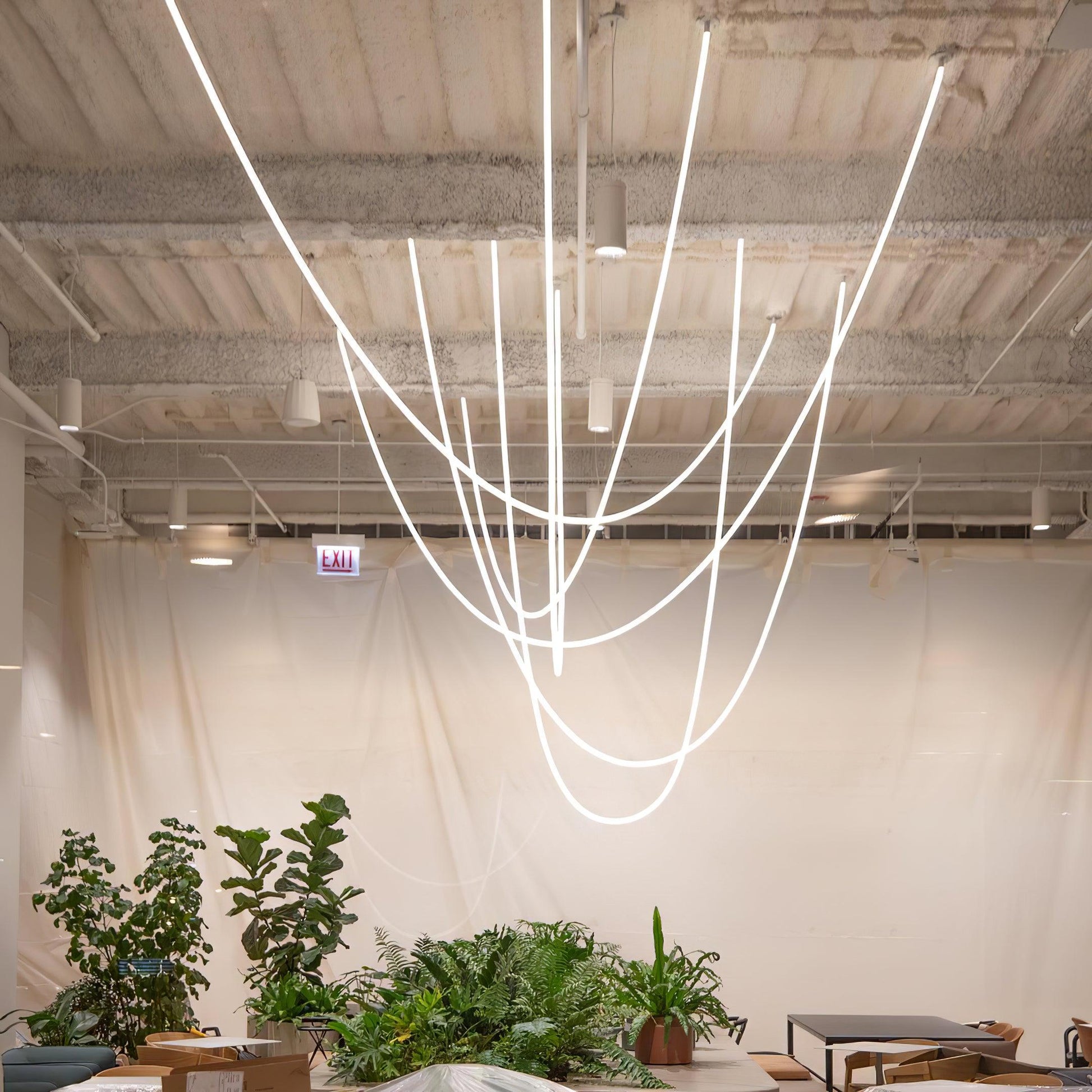 Fenris Pendant Lamp Flexible Curve Silicone Brass-Neutral Decor
