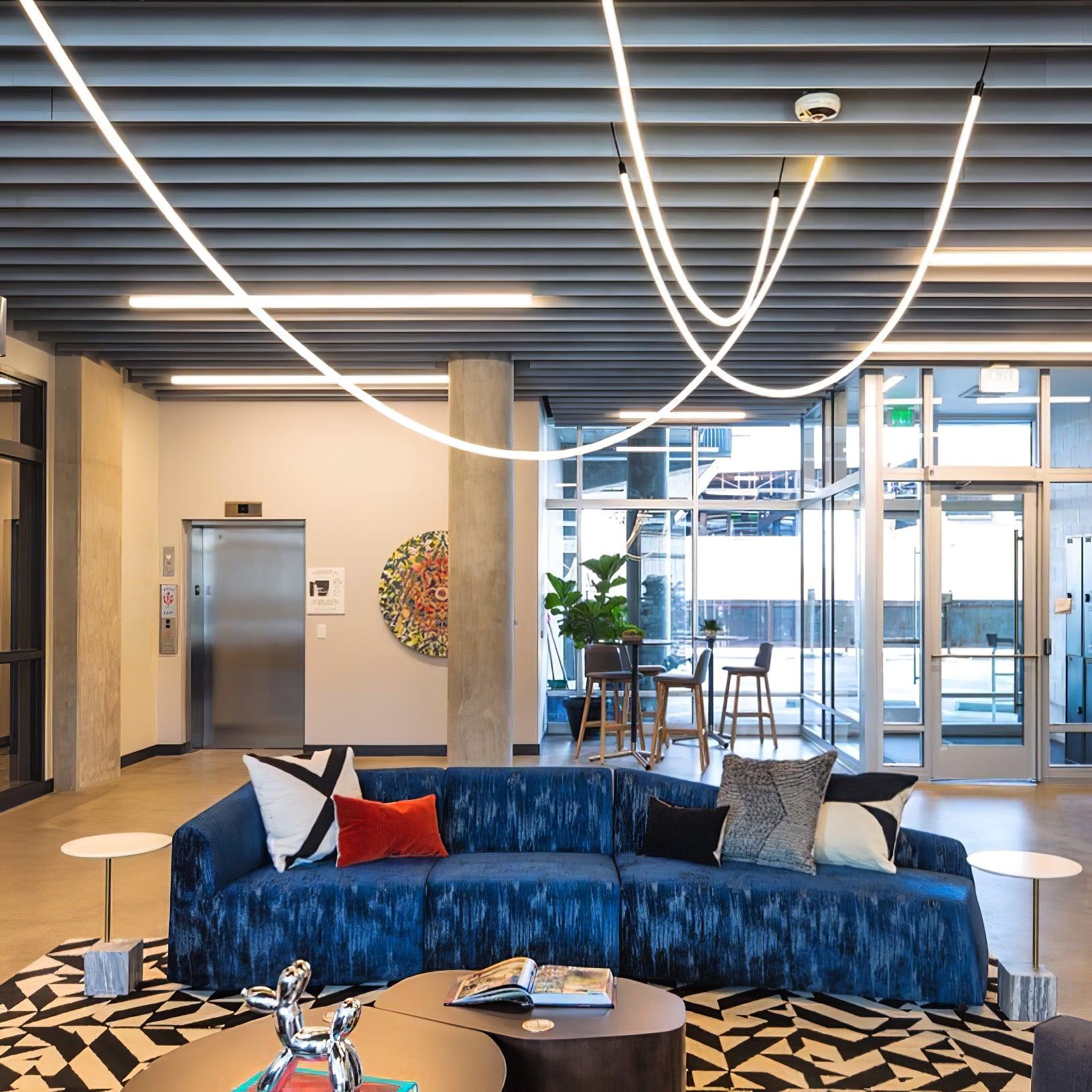 Fenris Pendant Lamp Flexible Curve Silicone Brass-Neutral Decor