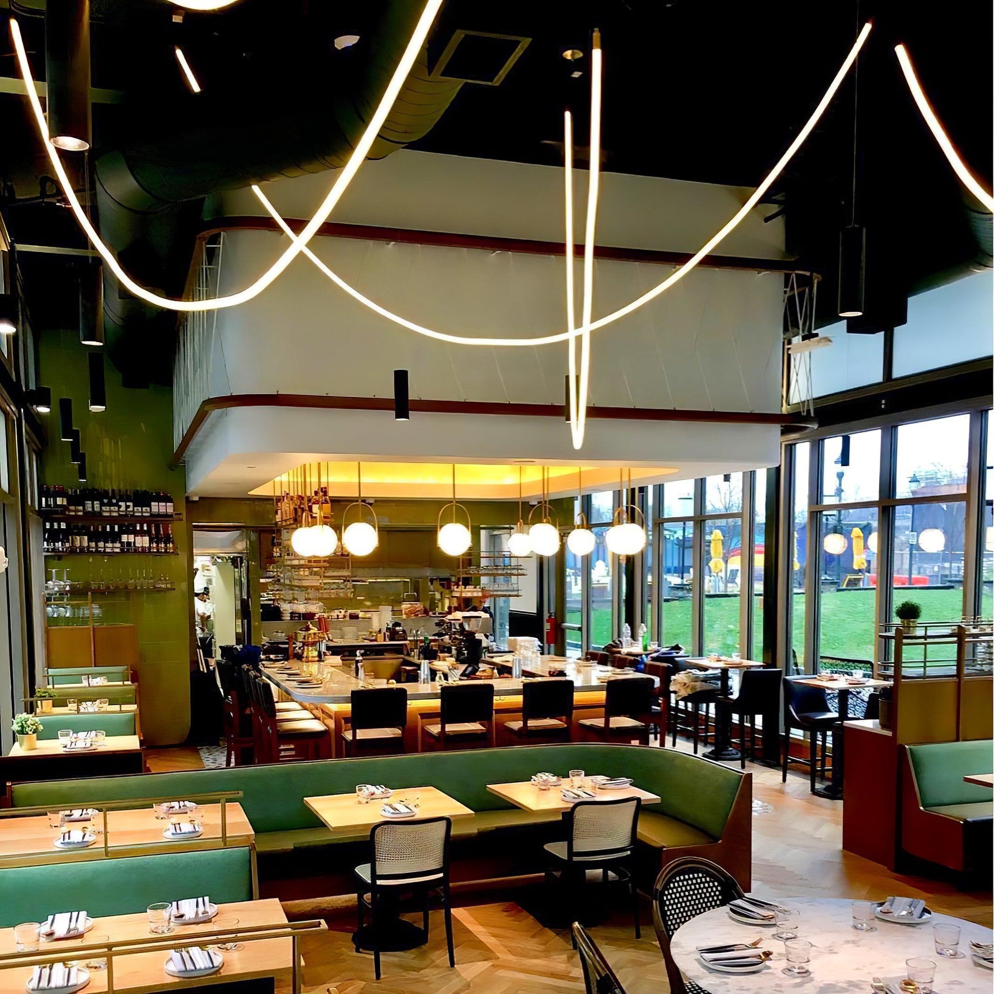 Fenris Pendant Lamp Flexible Curve Silicone Brass-Neutral Decor