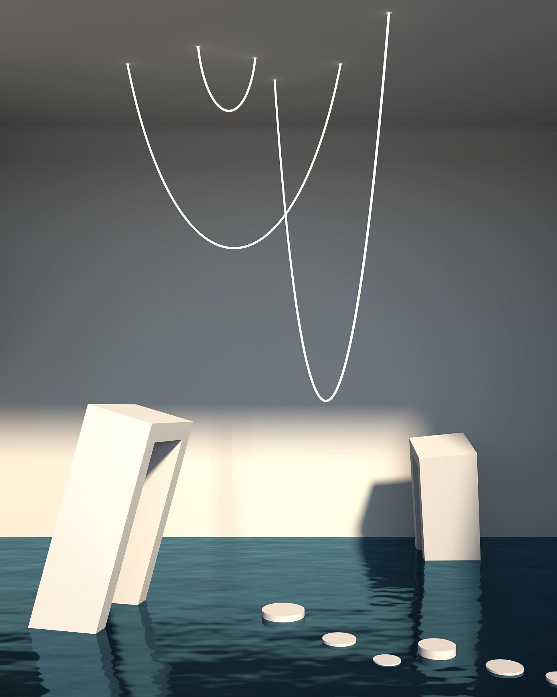 Fenris Pendant Lamp Flexible Curve Silicone Brass-Neutral Decor