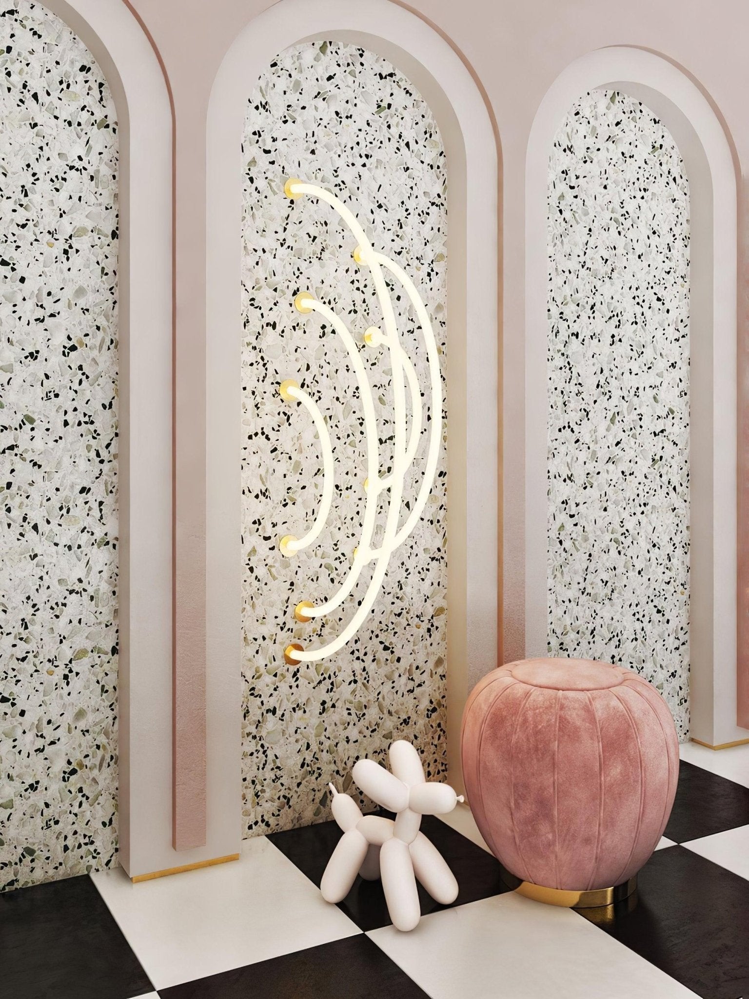 Fenris Pendant Lamp Flexible Curve Silicone Brass-Neutral Decor