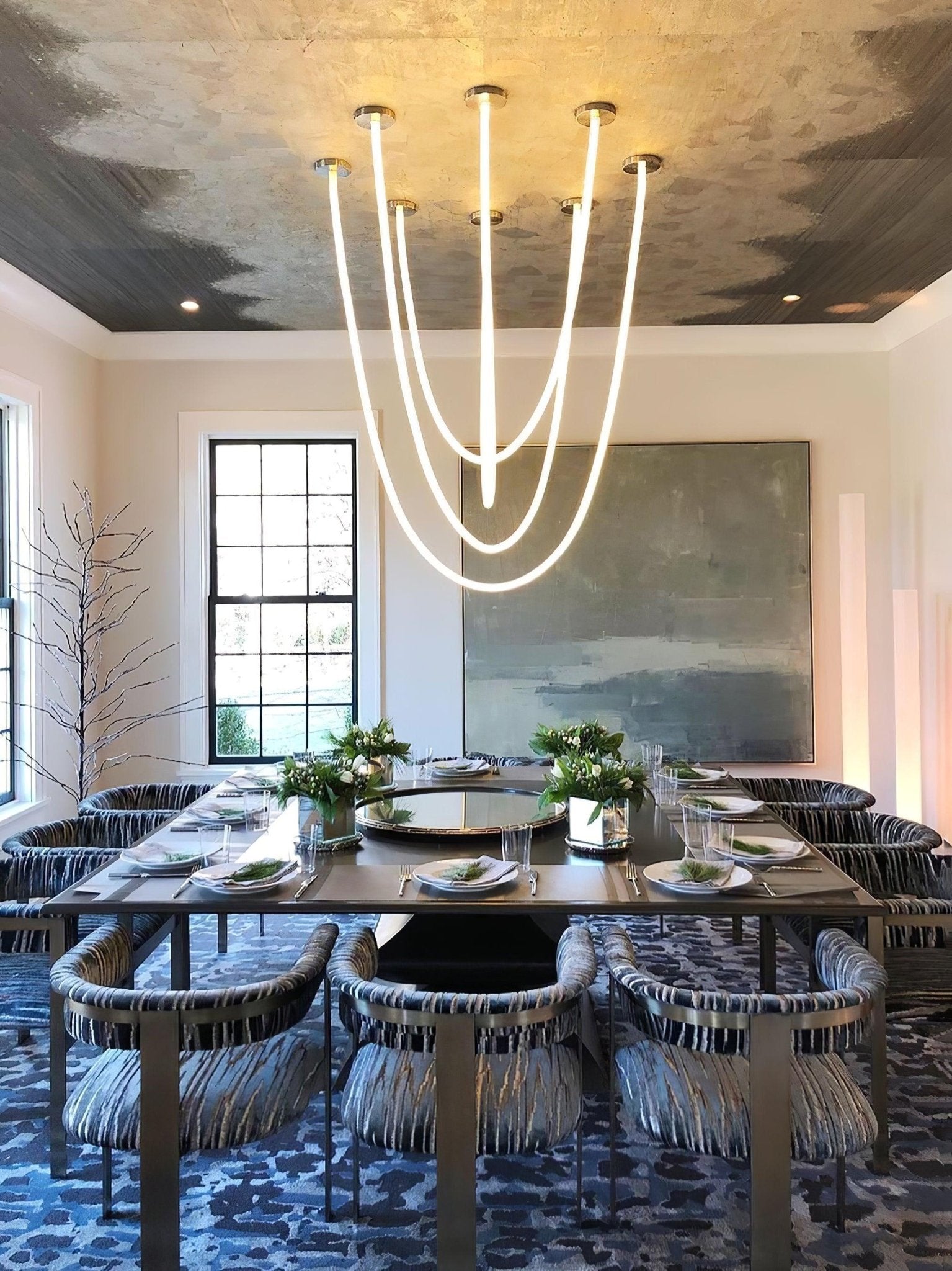 Fenris Pendant Lamp Flexible Curve Silicone Brass-Neutral Decor