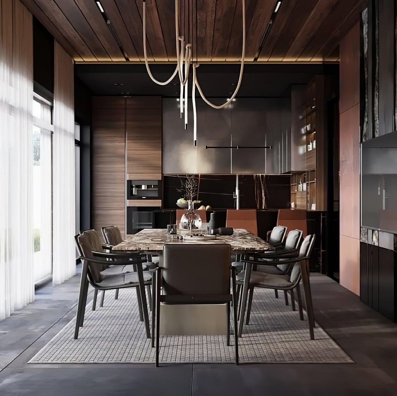 Fenris Pendant Lamp Flexible Curve Silicone Brass-Neutral Decor