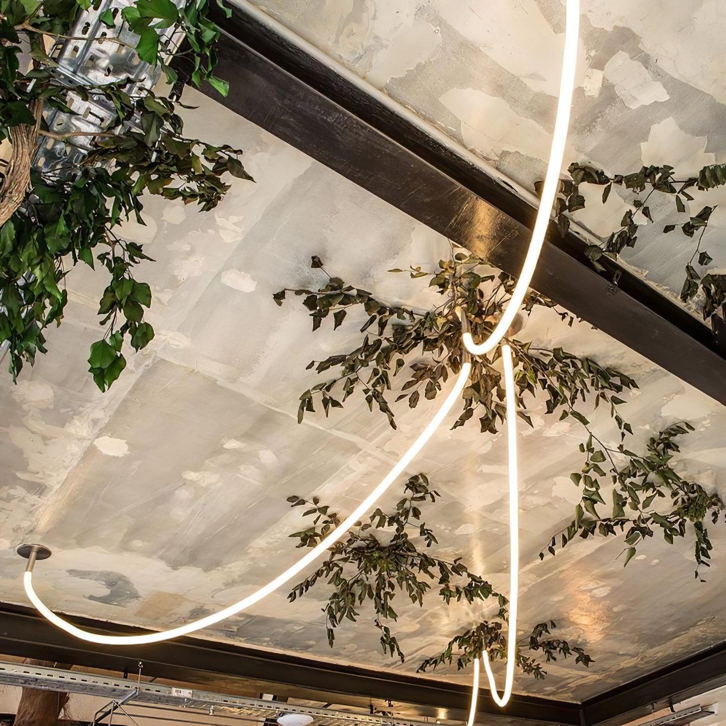 Fenris Pendant Lamp Flexible Curve Silicone Brass-Neutral Decor