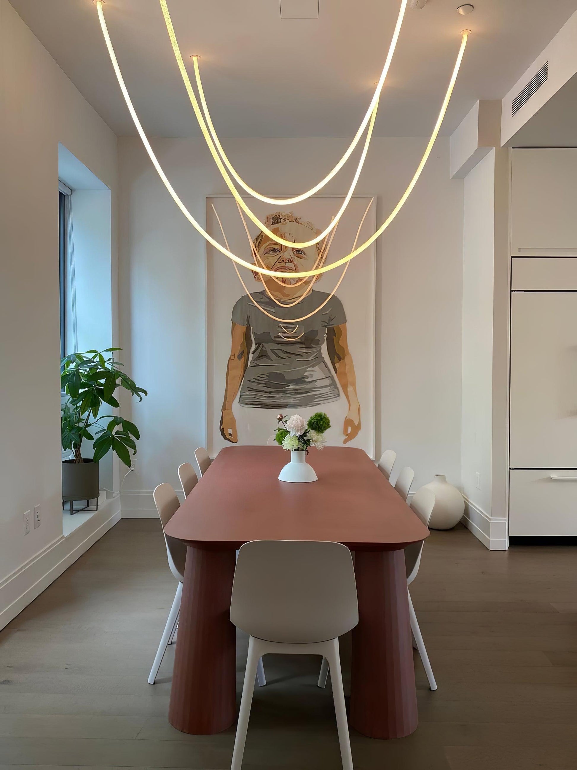 Fenris Pendant Lamp Flexible Curve Silicone Brass-Neutral Decor