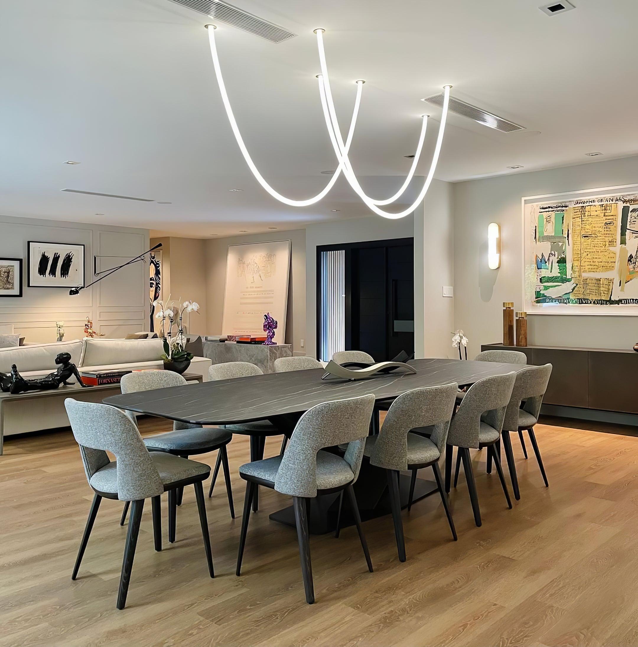 Fenris Pendant Lamp Flexible Curve Silicone Brass-Neutral Decor