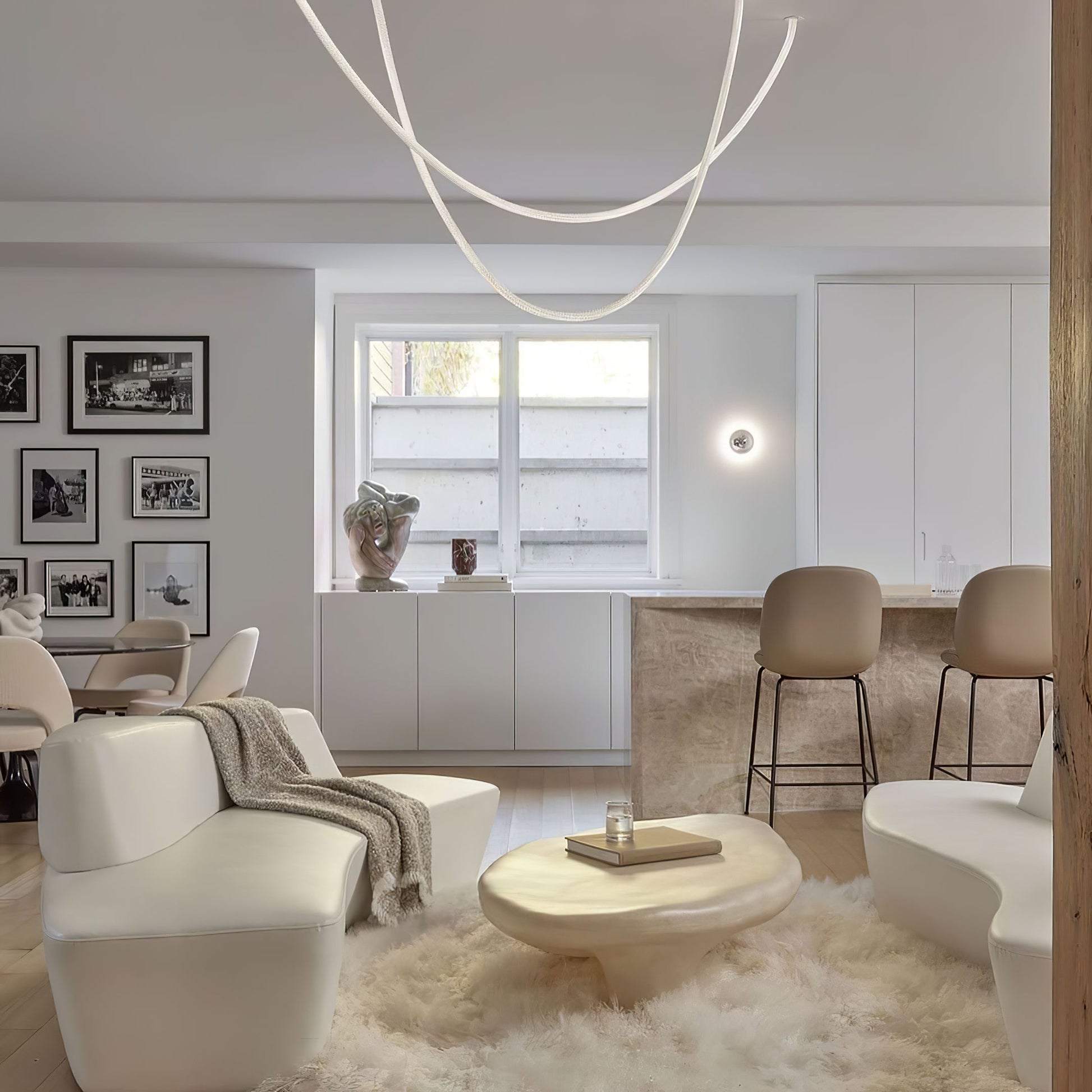 Fenris Pendant Lamp Flexible Curve Silicone Brass-Neutral Decor