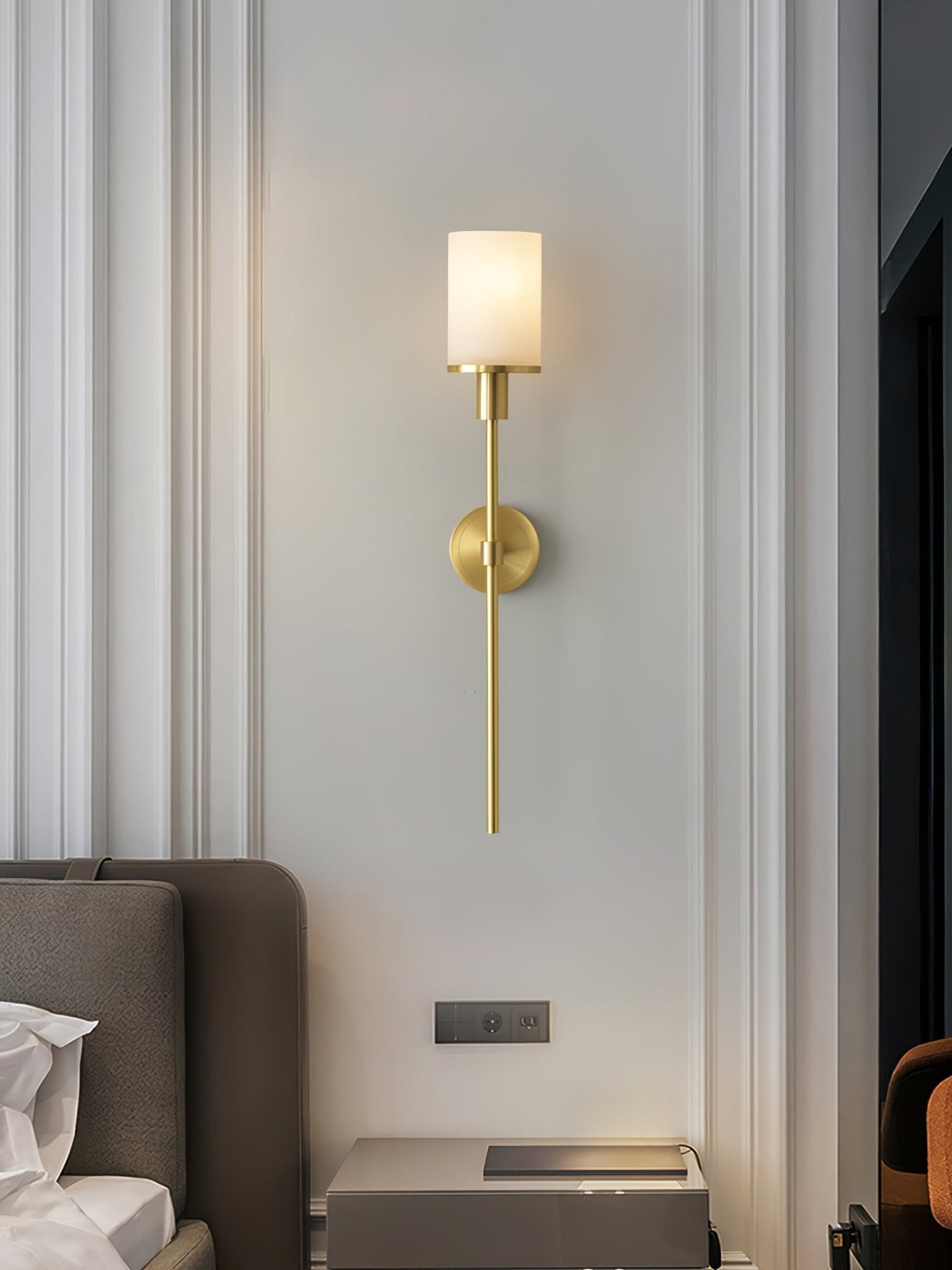 Mycara Nordic Art Classic Alabaster Sconce Wall lamp-Neutral Decor