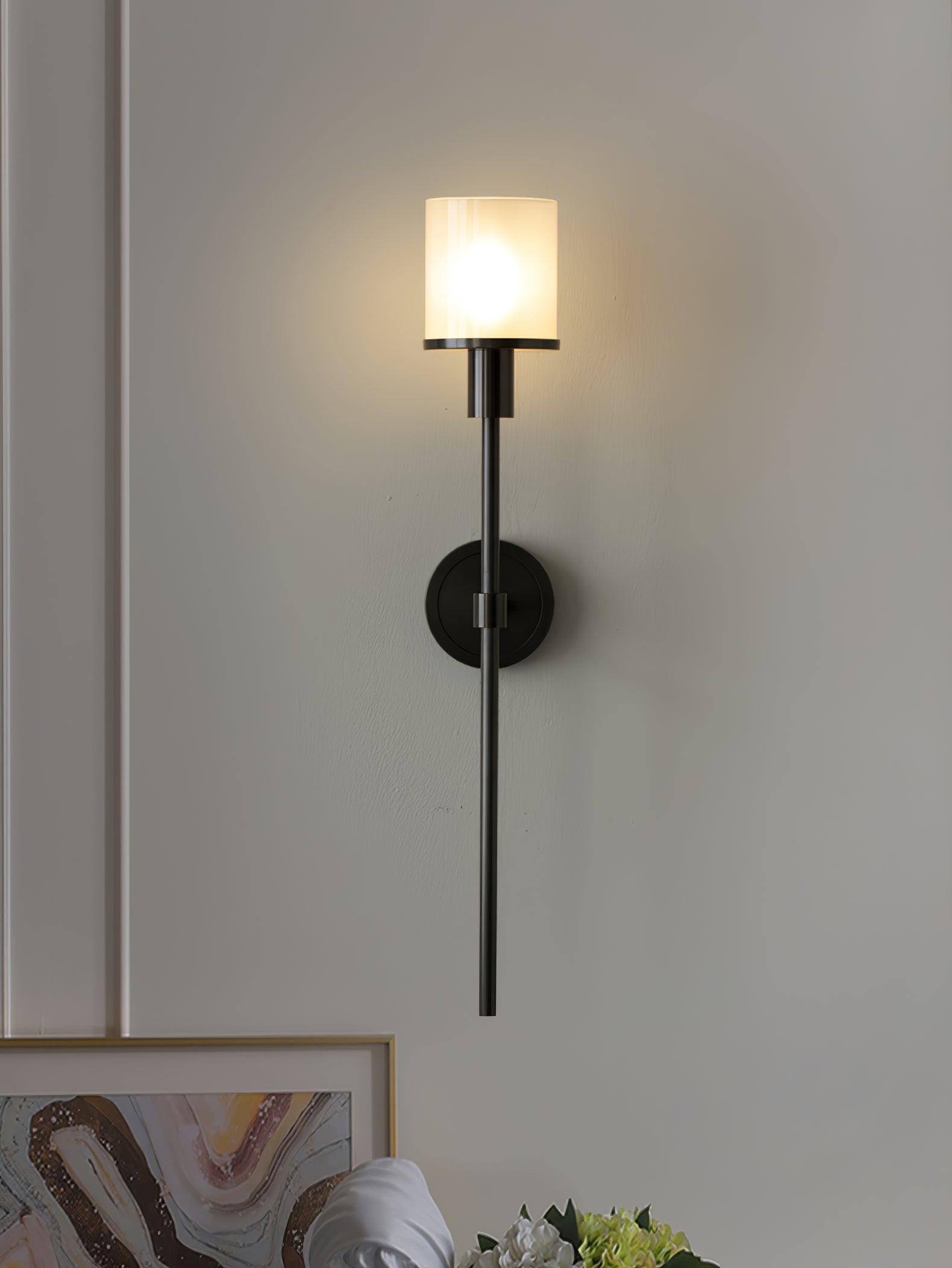 Mycara Nordic Art Classic Alabaster Sconce Wall lamp-Neutral Decor
