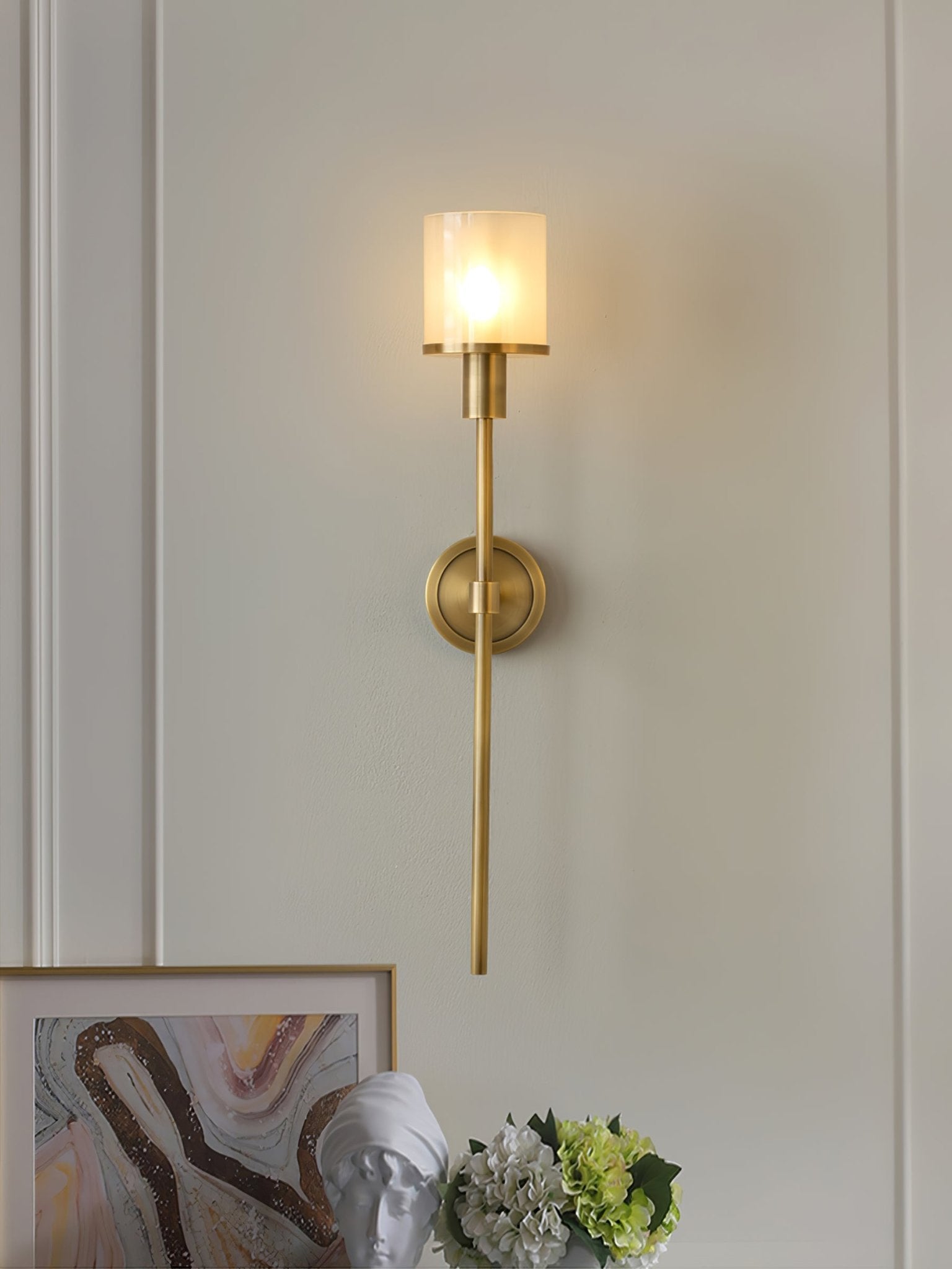 Mycara Nordic Art Classic Alabaster Sconce Wall lamp-Neutral Decor