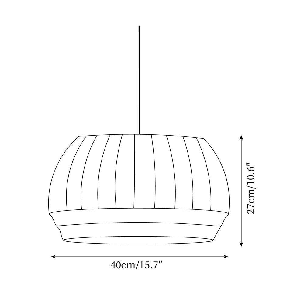 Taro Pendant Lamp Silk Shade White Fabric Vertical Lines Soft Modern Minimalist-Neutral Decor