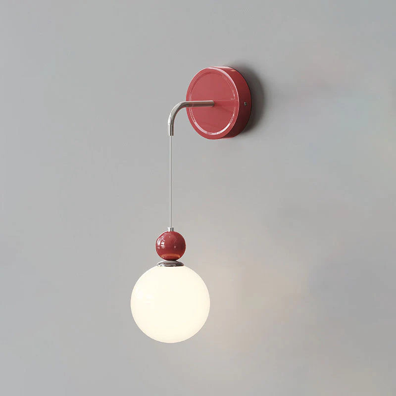 Valentina Modern LED Indoor Wall Lamp Red/Coffee Metal/Glass Bedroom - Neutral Decor