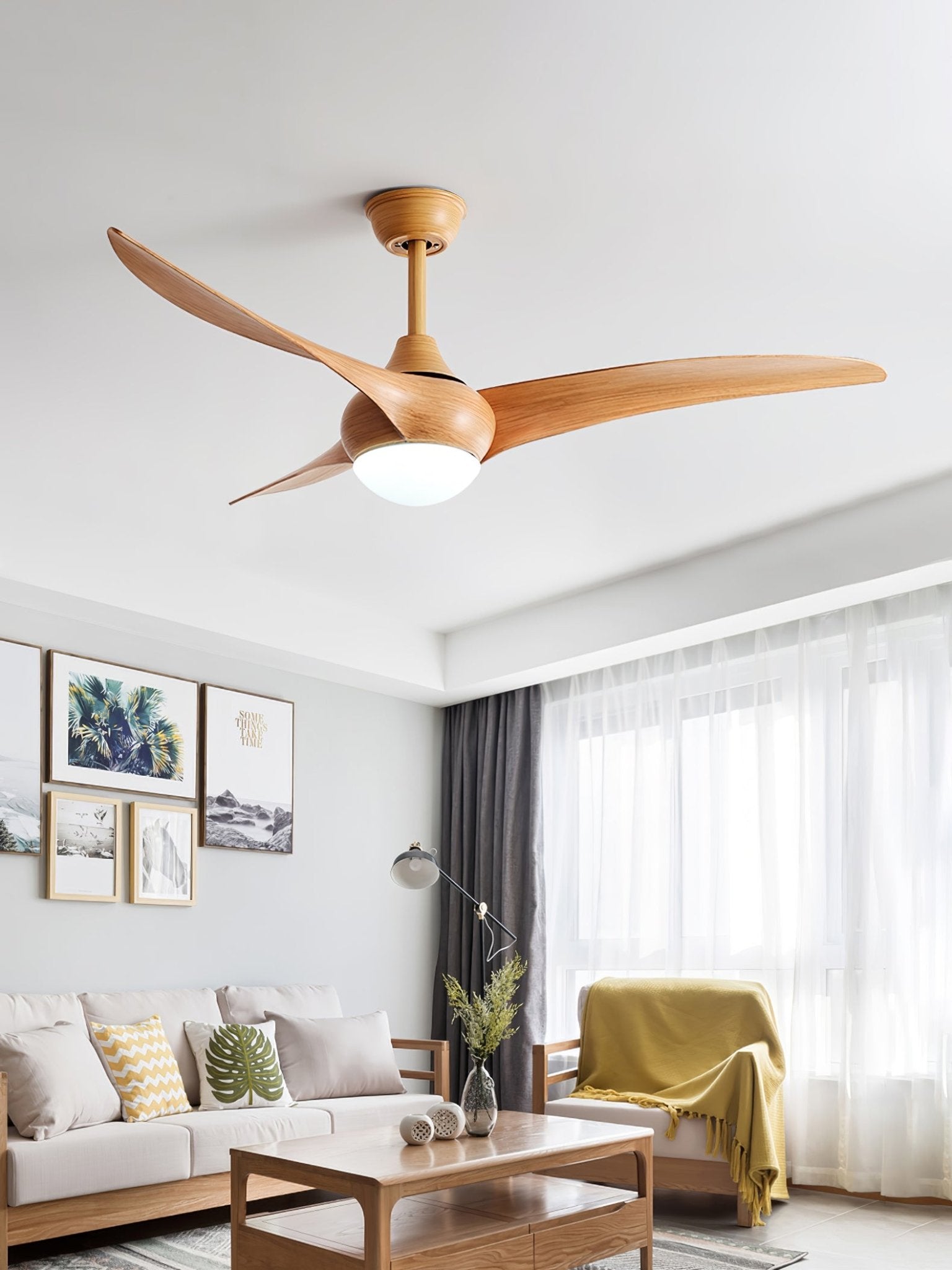 Durven Natural Traditional Ceiling Fan Light-Neutral Decor