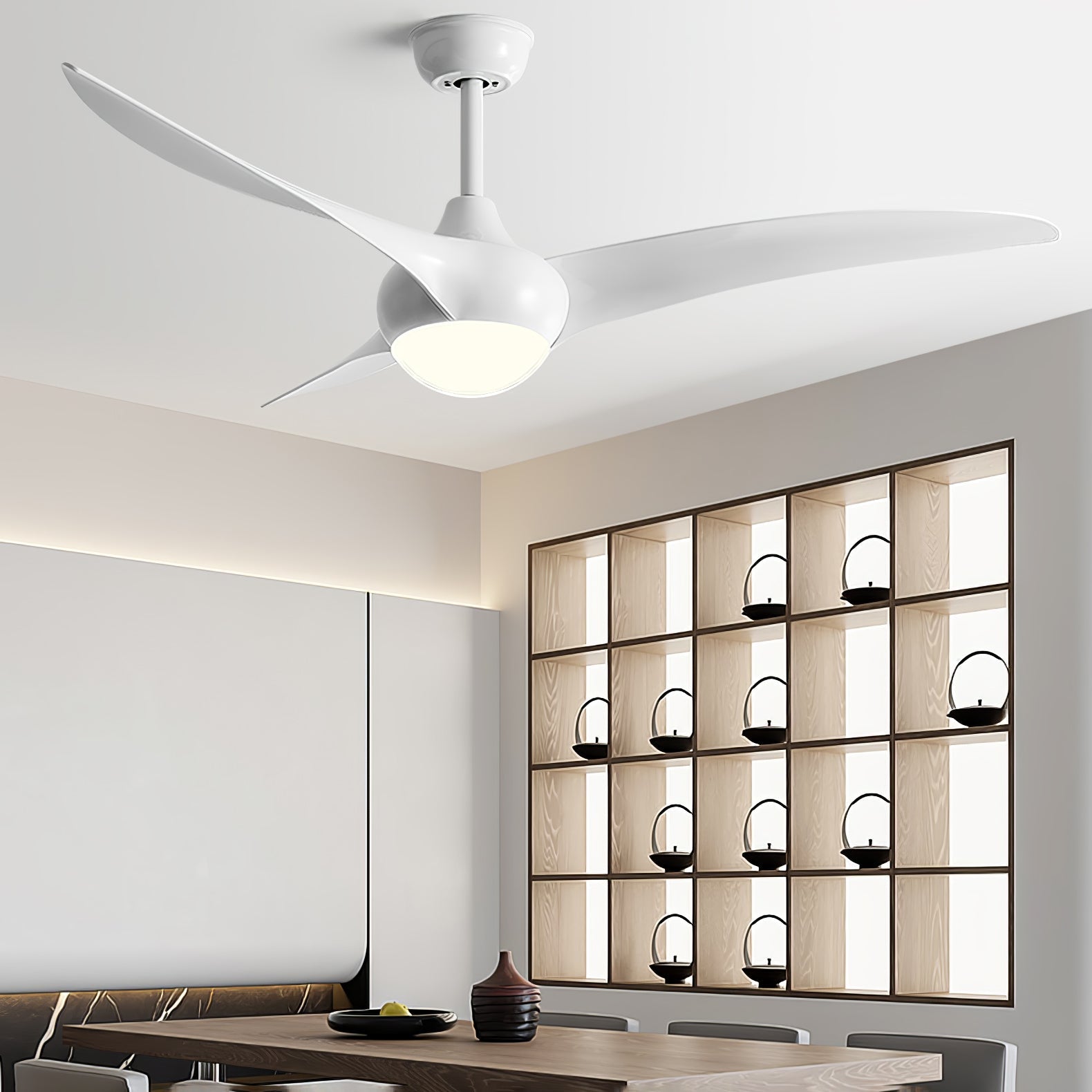 Durven Natural Traditional Ceiling Fan Light-Neutral Decor