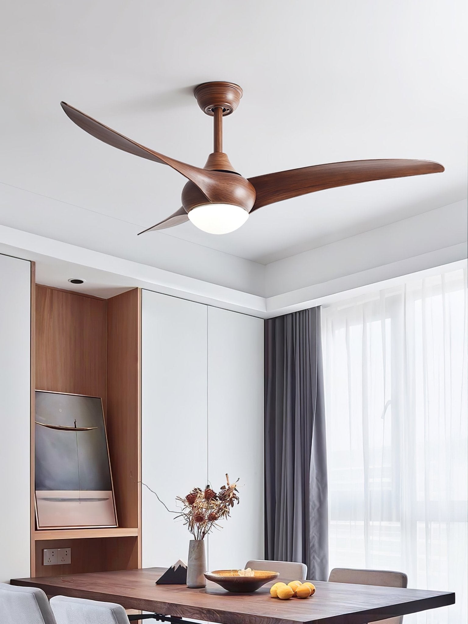 Durven Natural Traditional Ceiling Fan Light-Neutral Decor