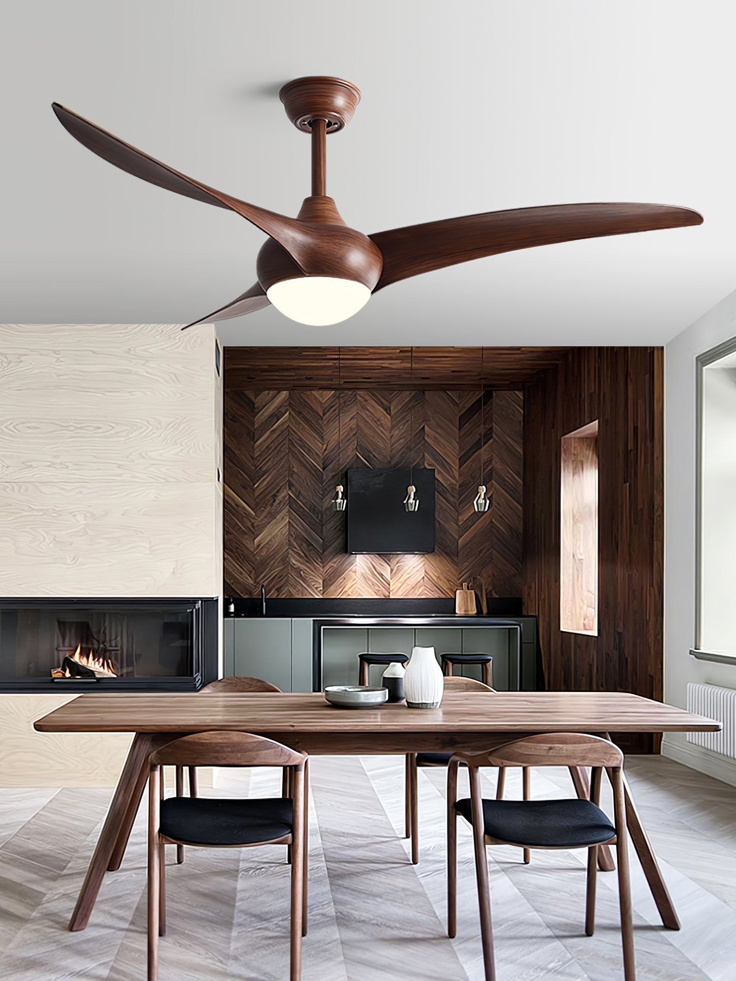 Durven Natural Traditional Ceiling Fan Light-Neutral Decor