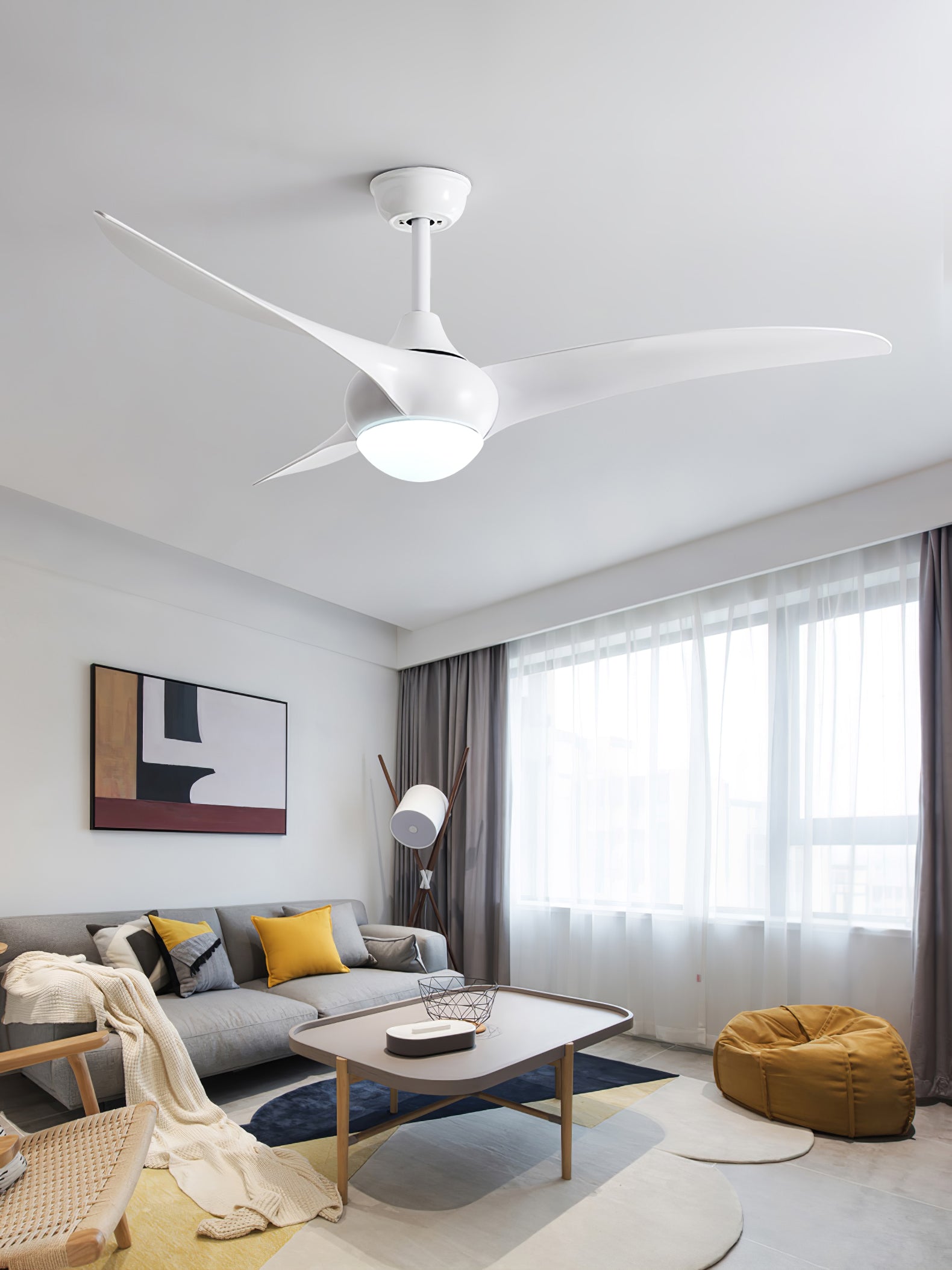 Durven Natural Traditional Ceiling Fan Light-Neutral Decor