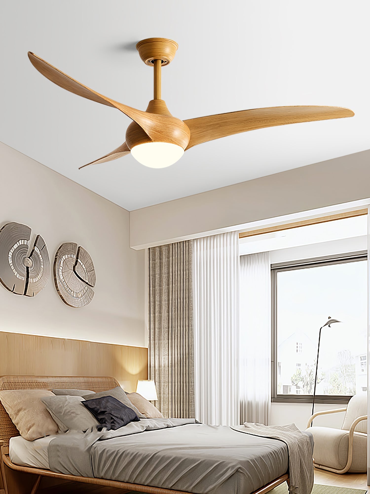 Durven Natural Traditional Ceiling Fan Light-Neutral Decor