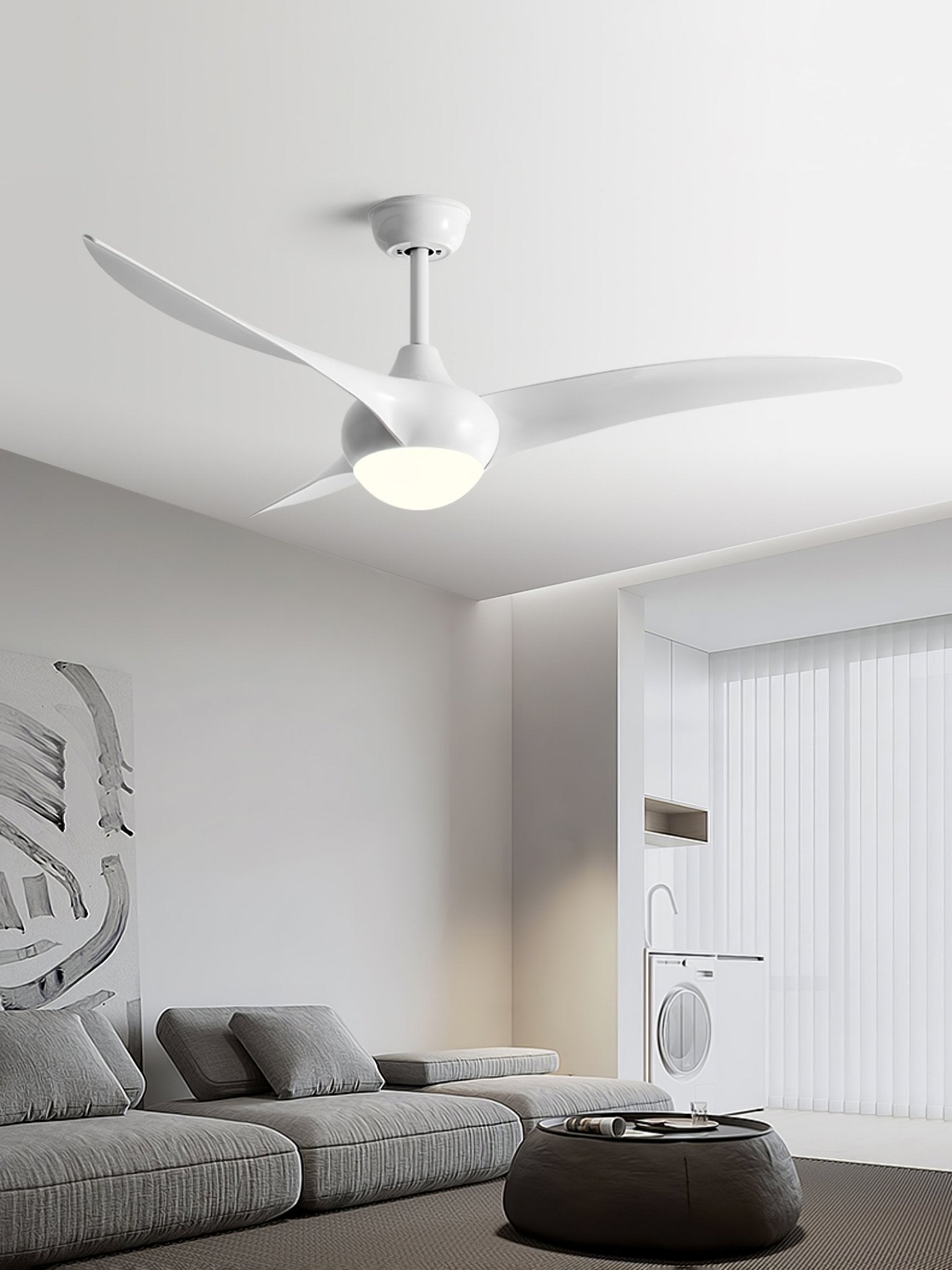 Durven Natural Traditional Ceiling Fan Light-Neutral Decor
