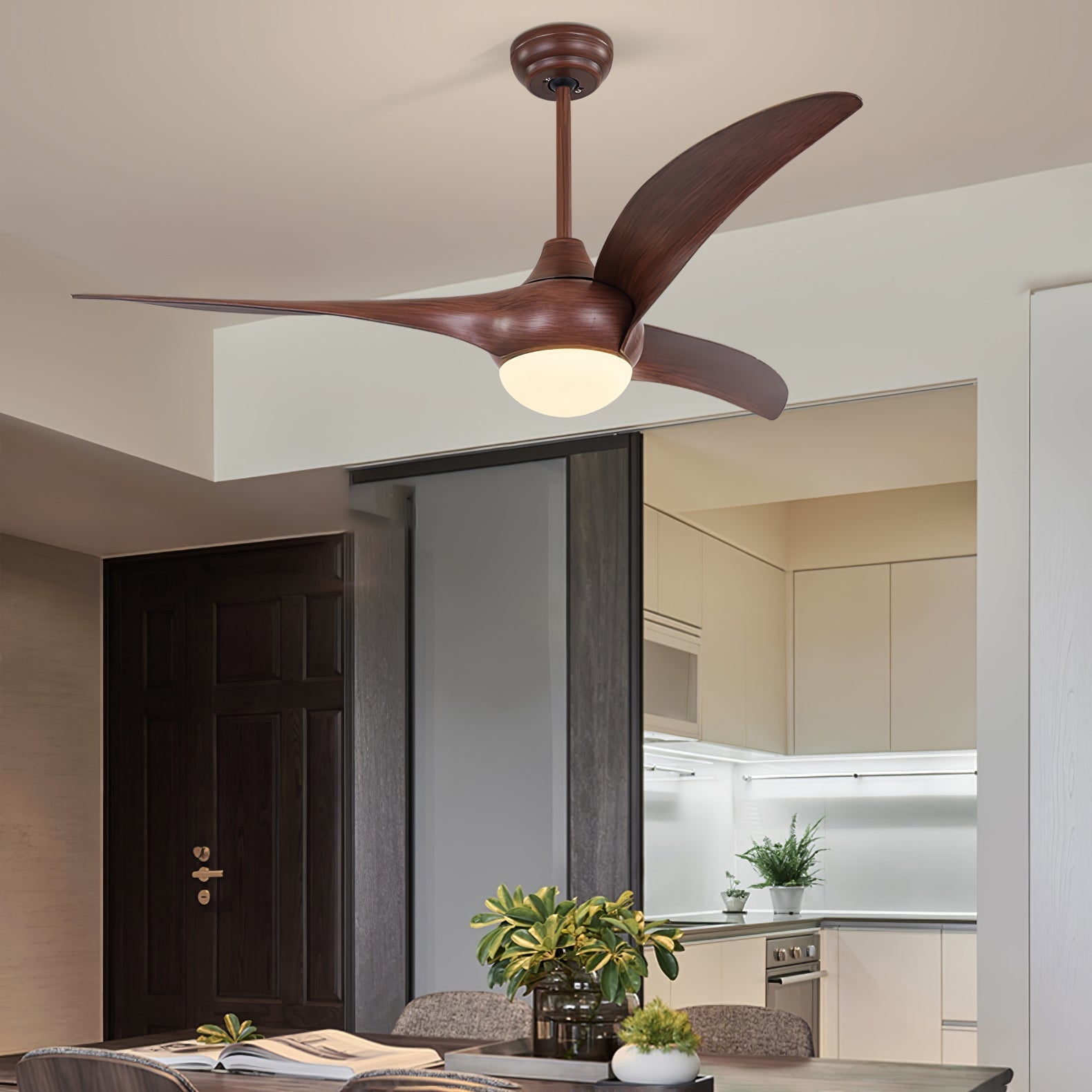 Durven Natural Traditional Ceiling Fan Light-Neutral Decor