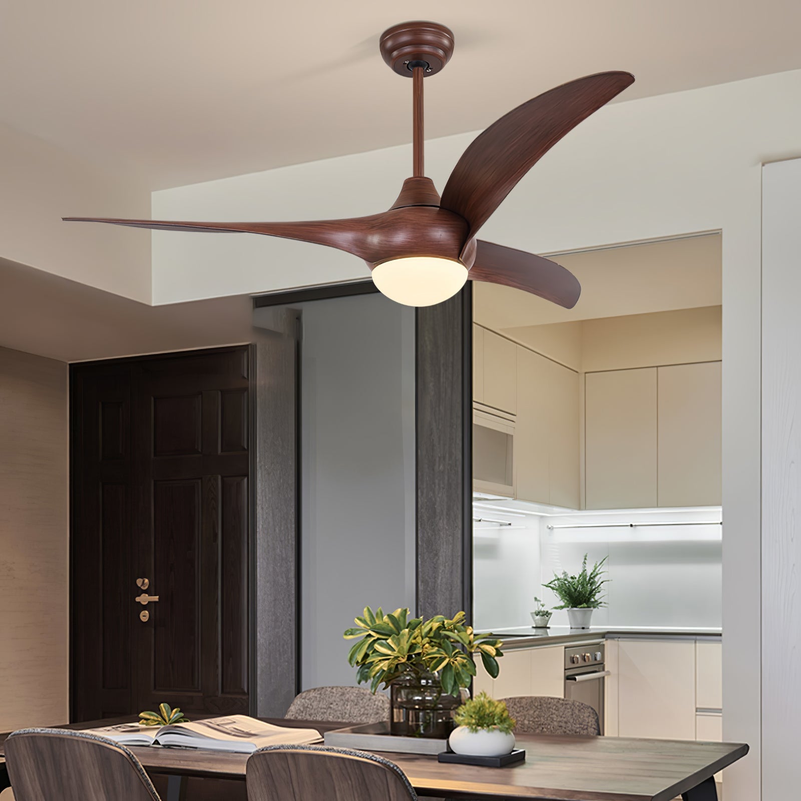 Durven Natural Traditional Ceiling Fan Light-Neutral Decor